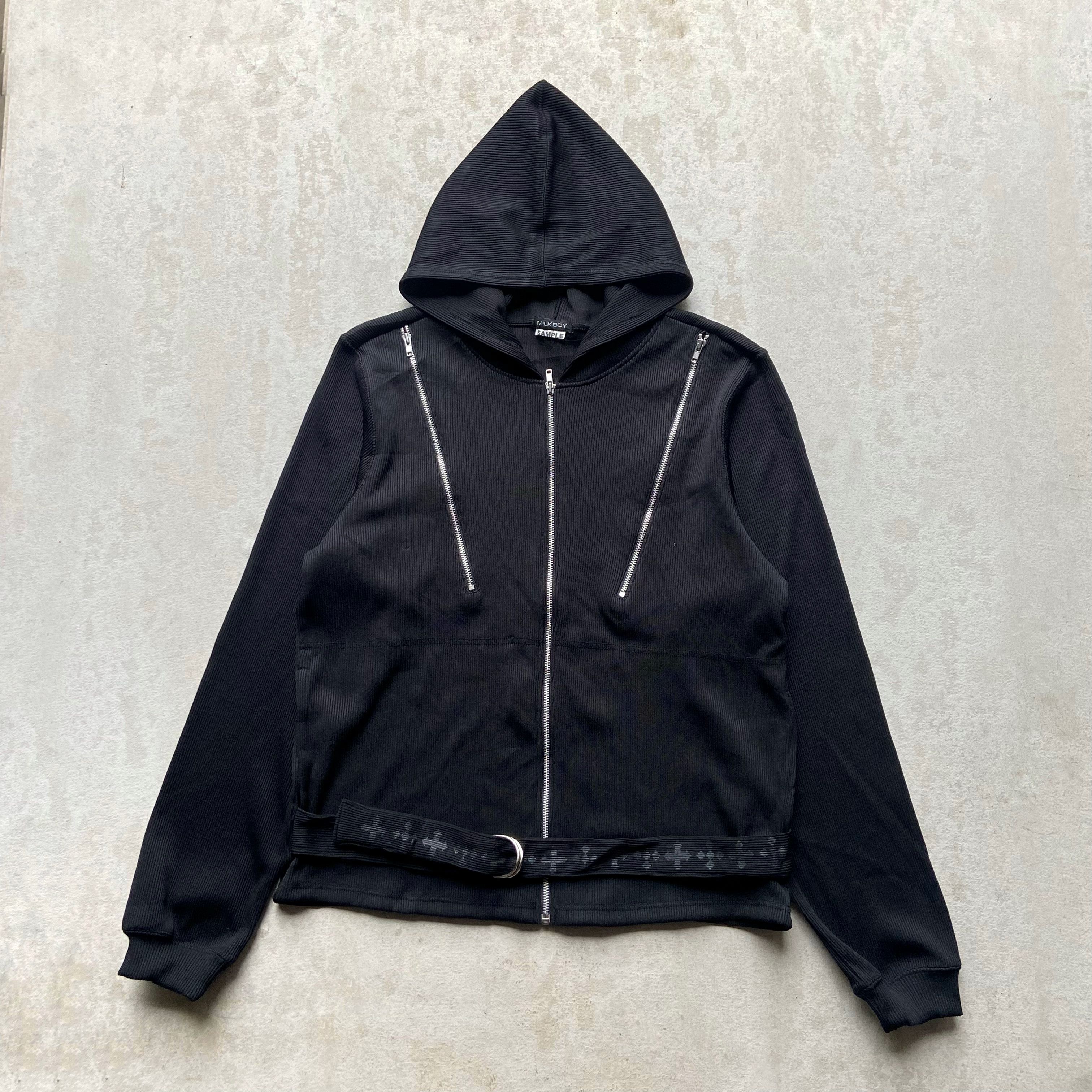 Milkboy Japan - Multi Zipper Bondage Ribbed Sweatshirt