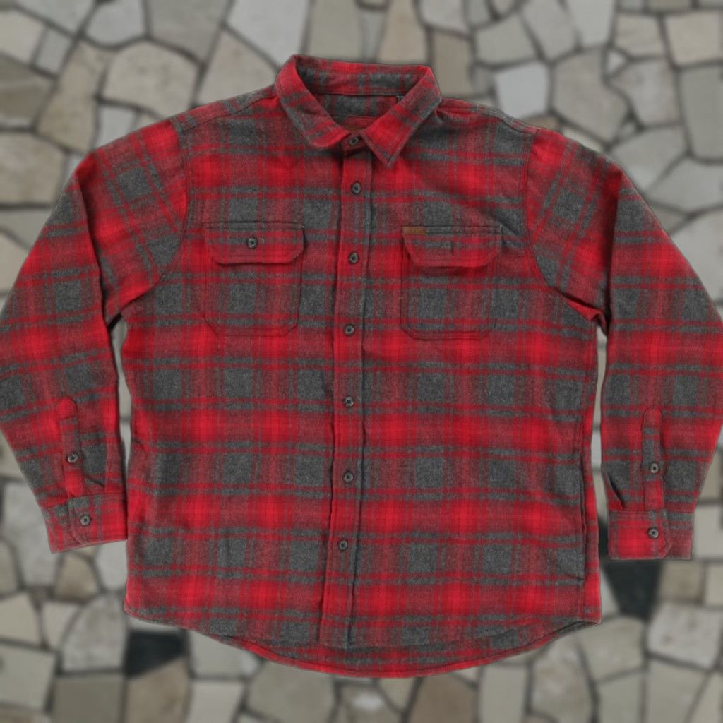 Orvis Orvis Heavy Flannel Shirt Red 2XL Button Up Shirt Men Plaid Long Sleeve Cotton Blend Size US XXL / EU 58 / 5 - 1 Thumbnail