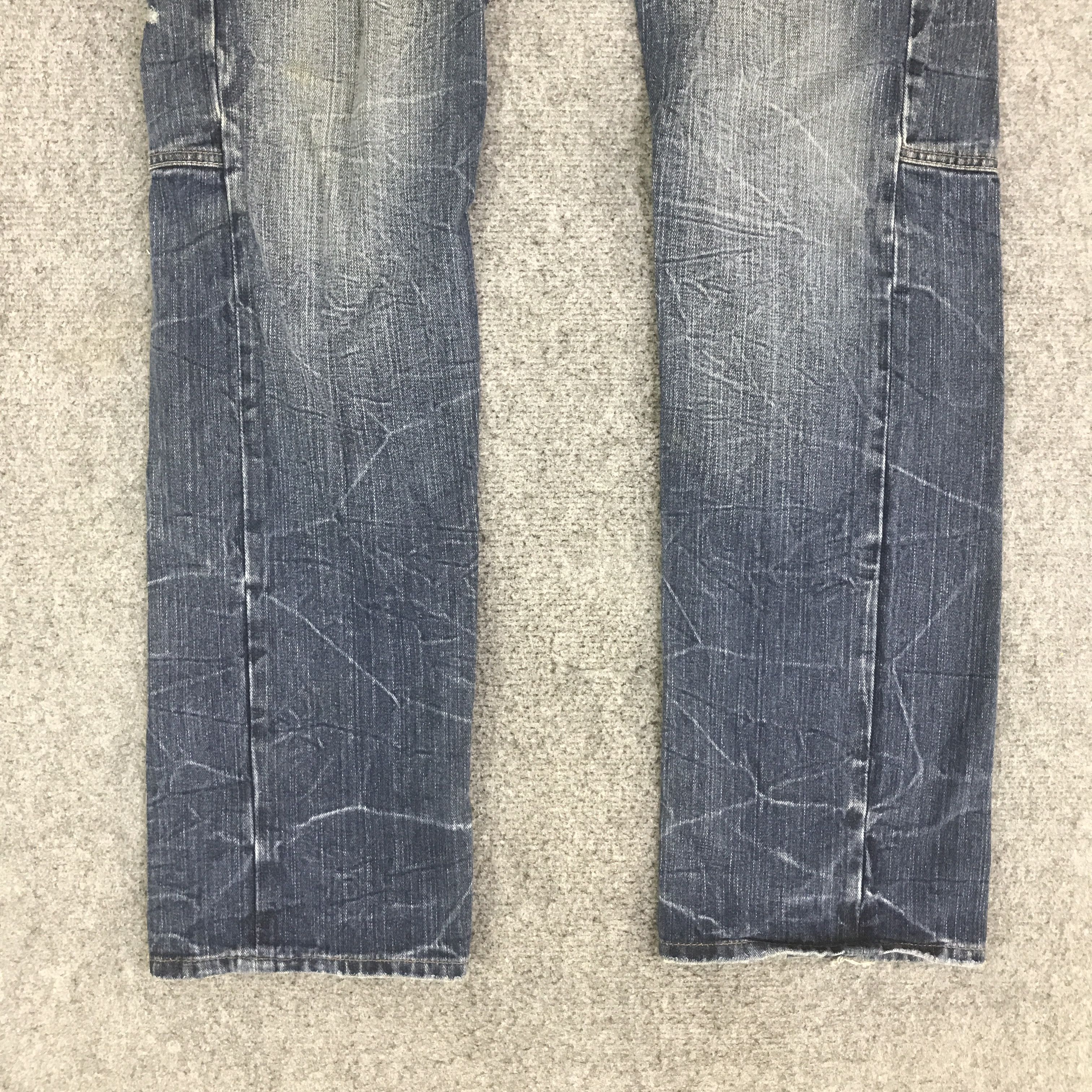 Japanese Brand DOUBLE WAIST EXPLOSION DENIM PANTS K130B18 Size US 34 / EU 50 - 3 Thumbnail