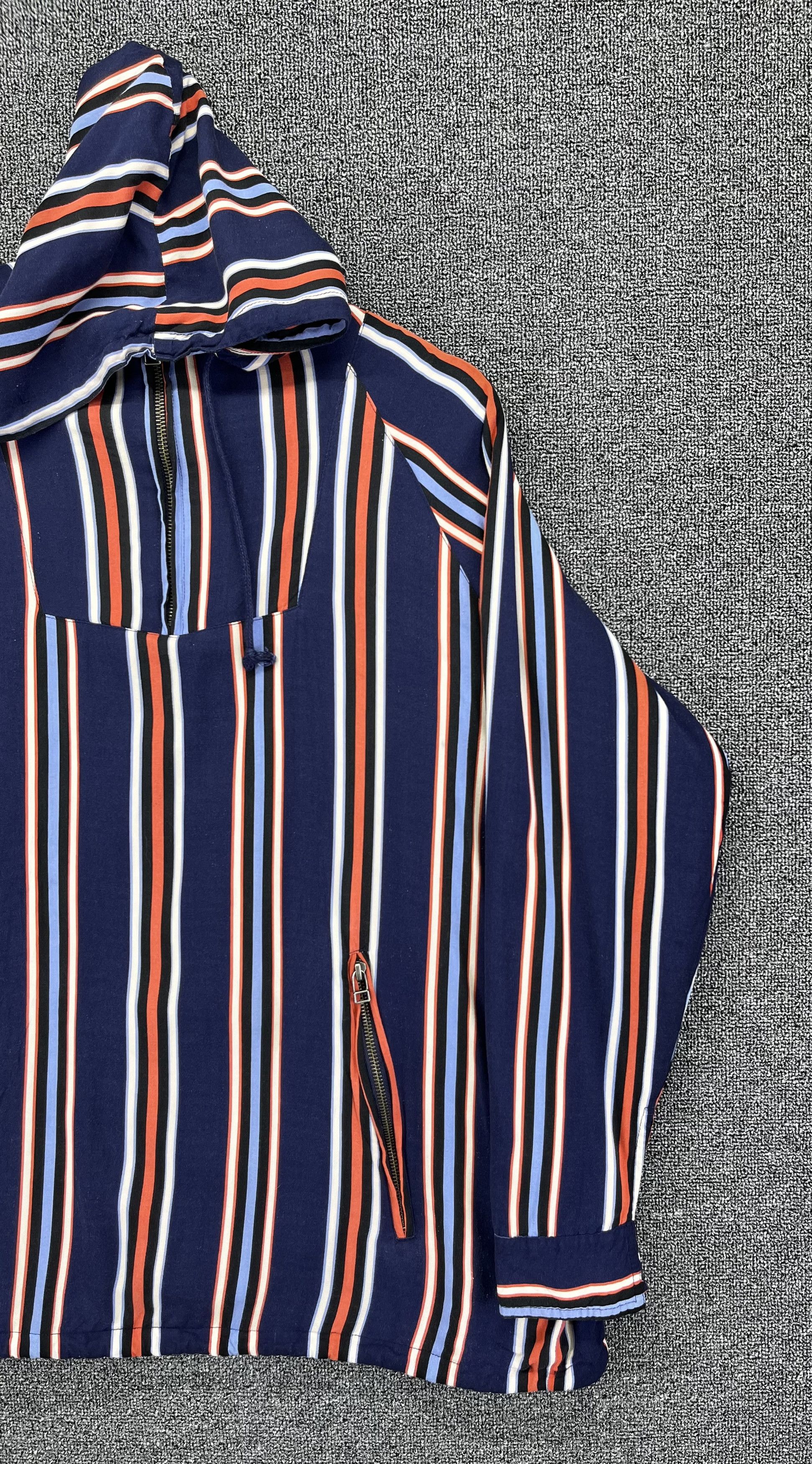 Issey Miyake Vintage Issey Miyake Tete Homme Hooded Striped Anorak Size US M / EU 48-50 / 2 - 4 Thumbnail