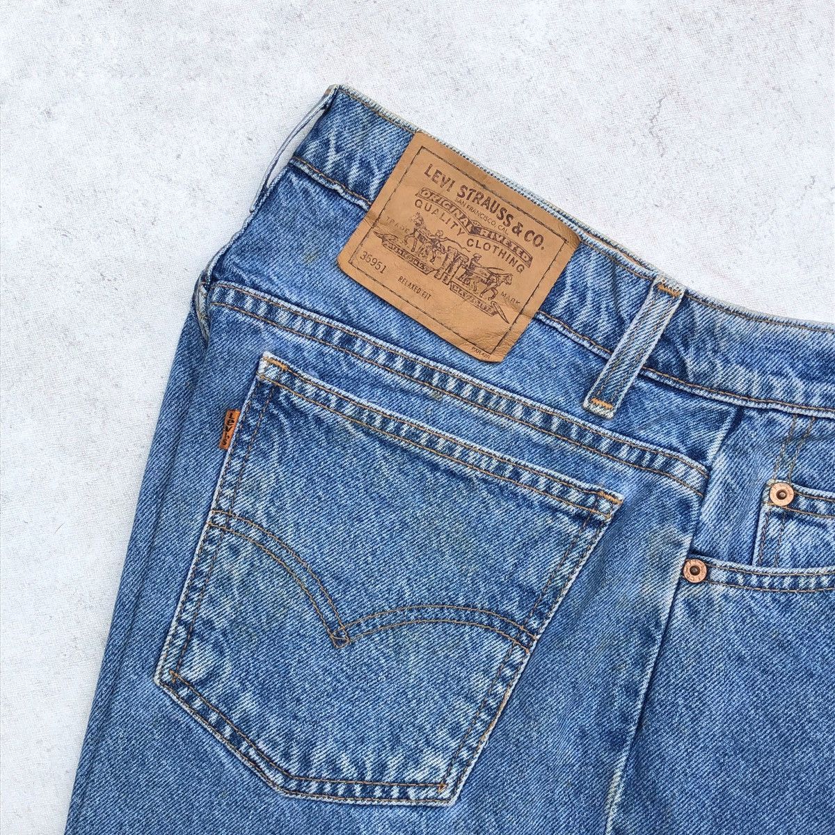 Levi's × Levi's Vintage Clothing Vtg levi's 36951 orange tab short denim pants Size US 34 / EU 50 - 10 Thumbnail