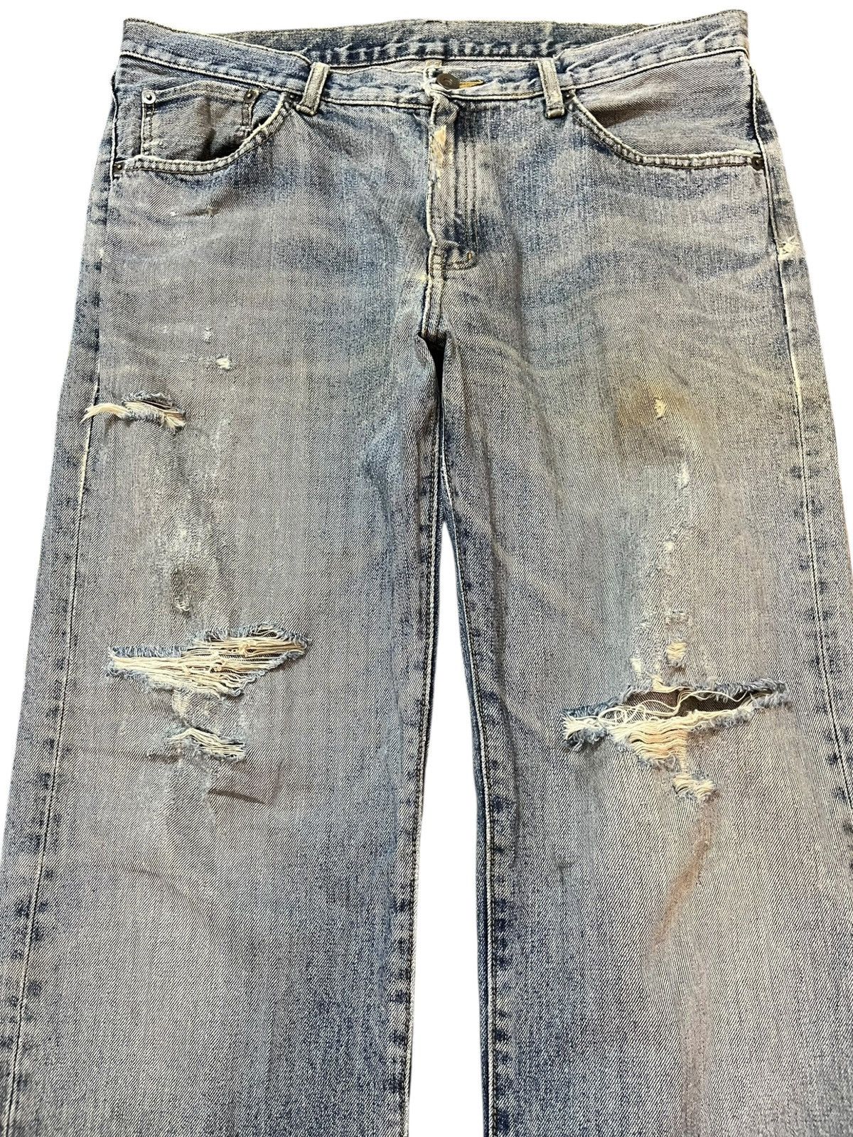 Uniqlo Vintage Uniqlo Loose Grunge Distressed Denim Size US 35 - 2 Thumbnail