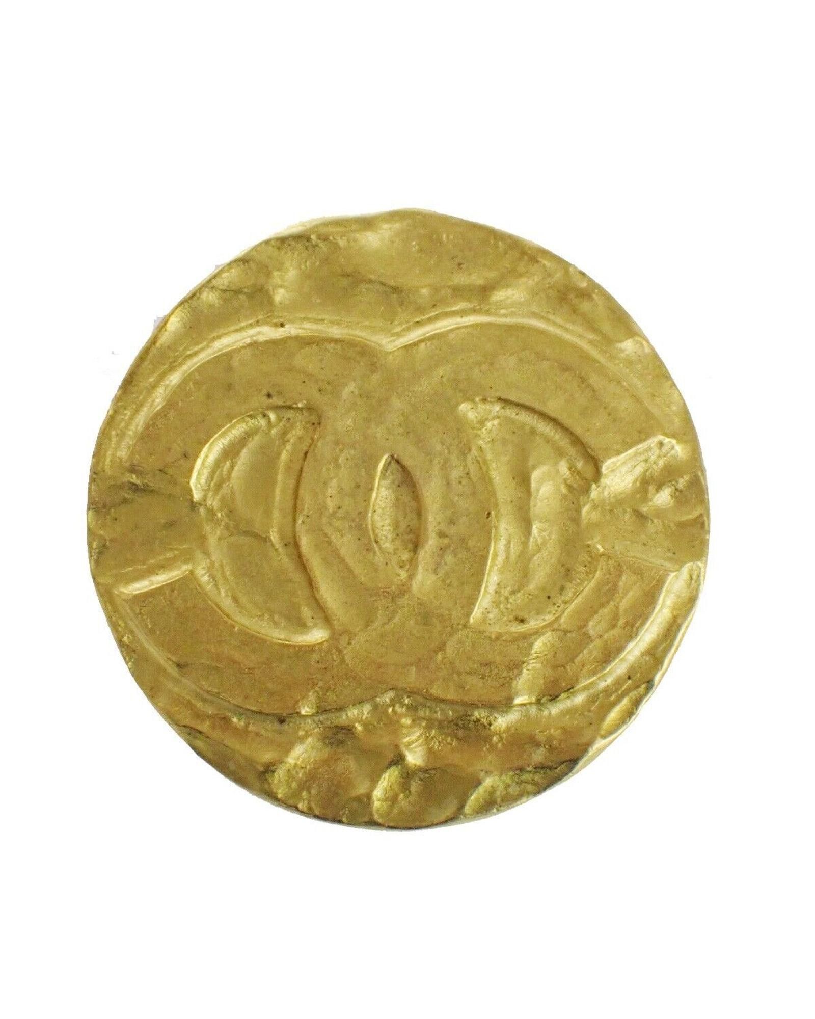 image of Chanel Gold Plated Metal Brooch By French Designer, Women's