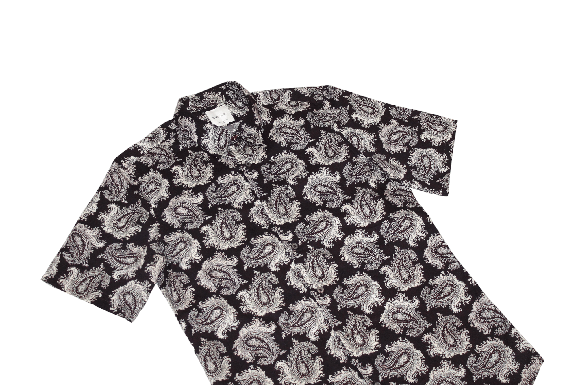 Paul Smith Paul Smith Super Slim Iconic Baroque Paisley Black S/S Shirt Size US S / EU 44-46 / 1 - 2 Thumbnail