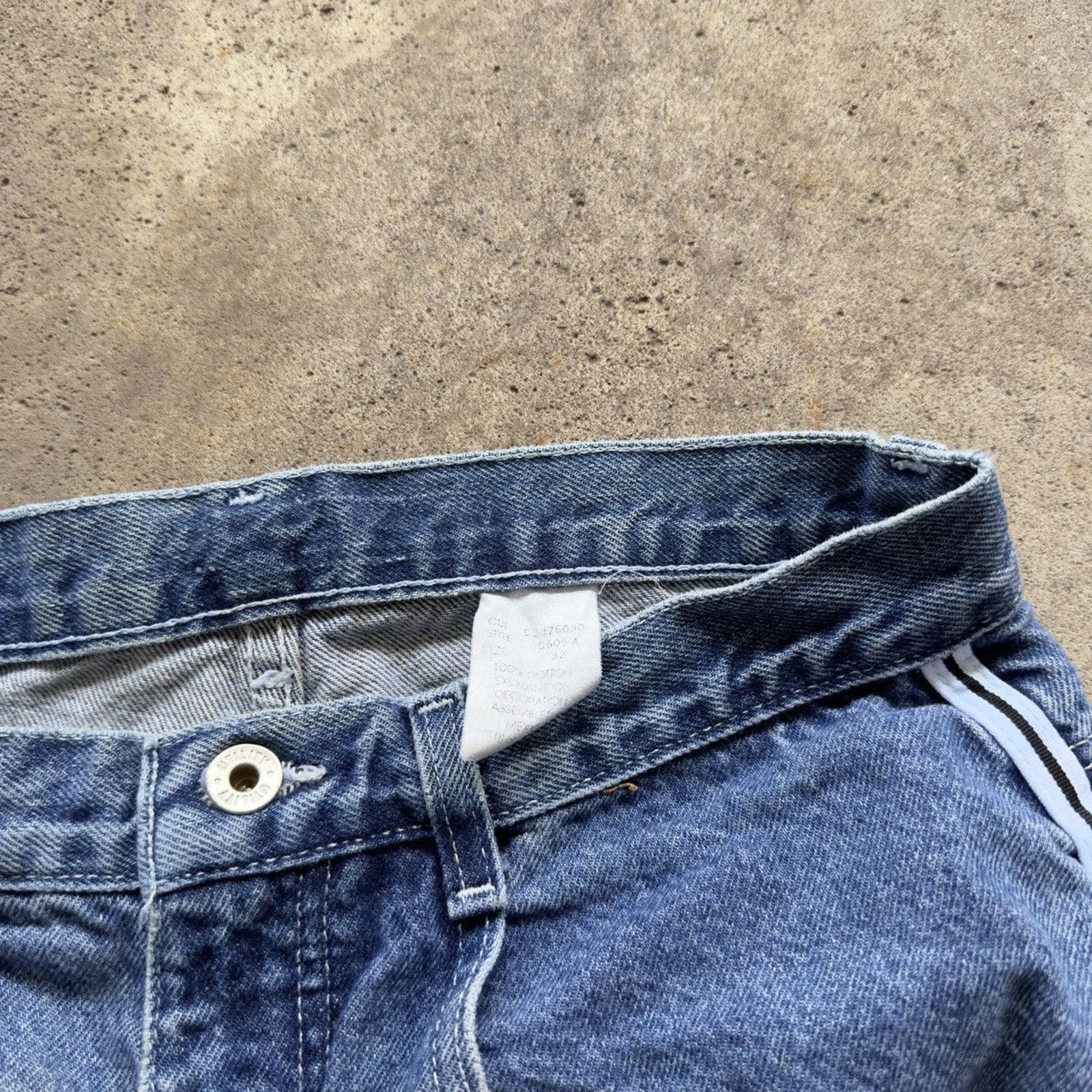 Vintage Y2K Utility Baggy Skater Track Jean Shorts ERD Grunge JNCO Size US 31 - 4 Thumbnail
