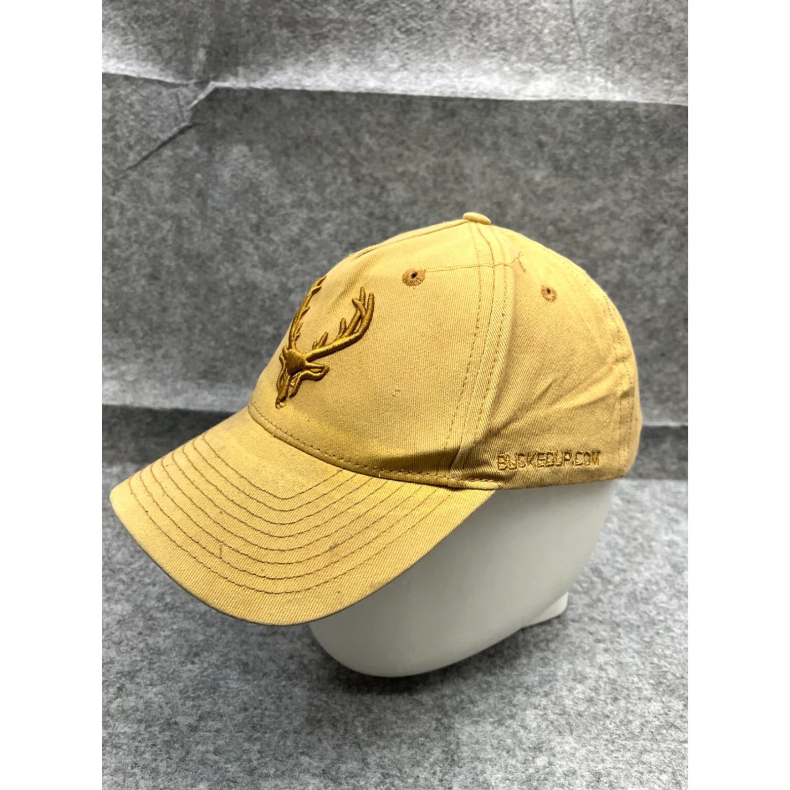 Vintage Bucked Up Hat Cap Snap Back Adult Beige 100% Cotton Camp Outdoors Baseball Cap Mens Beigh? Size ONE SIZE - 4 Thumbnail