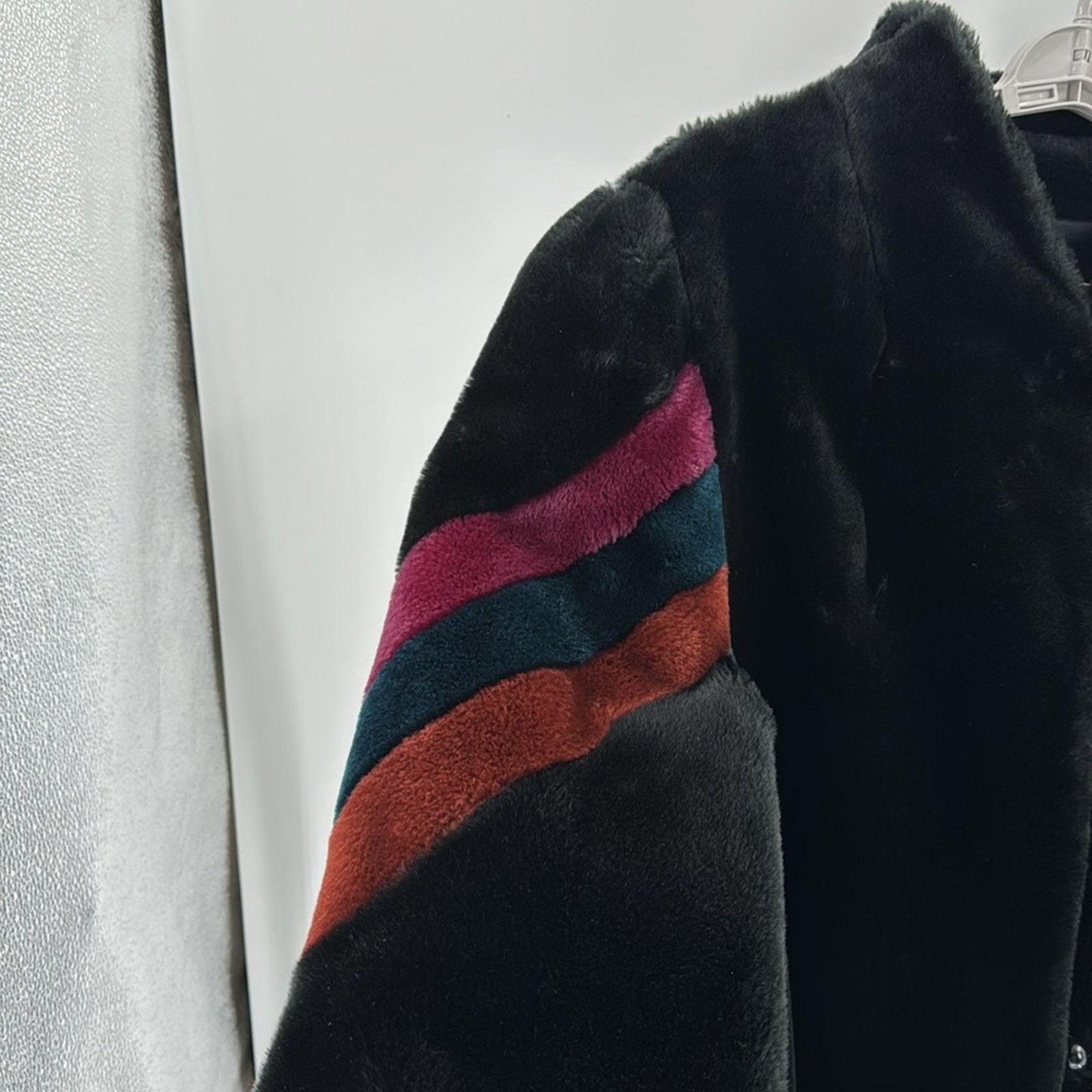 Vintage Vintage faux fur black long line coat 80s 70s heavy lined Size L / US 10 / IT 46 - 3 Thumbnail