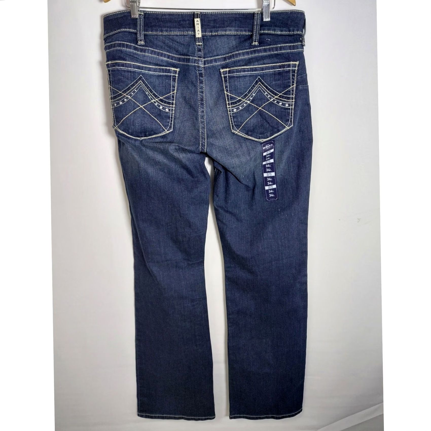 Ariat ARIAT REAL Denim Jeans Blue Solid Classic Men Size 34 Size US 34 / EU 50 - 2 Thumbnail