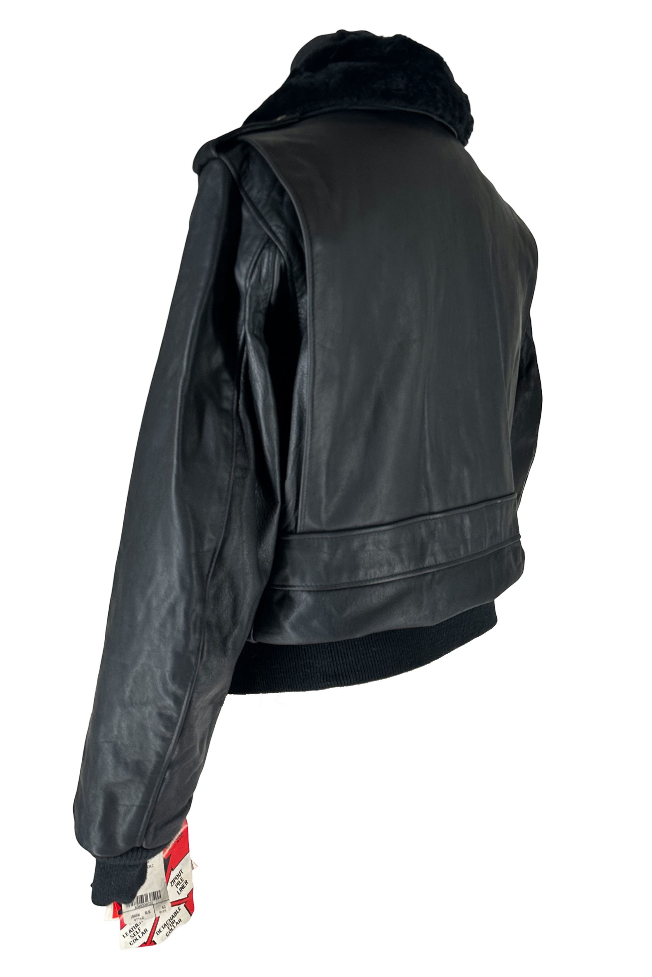 Schott Black Schott NYC Type A-2 Leather G1 Bomber Flight Jacket 42 Size US L / EU 52-54 / 3 - 3 Thumbnail