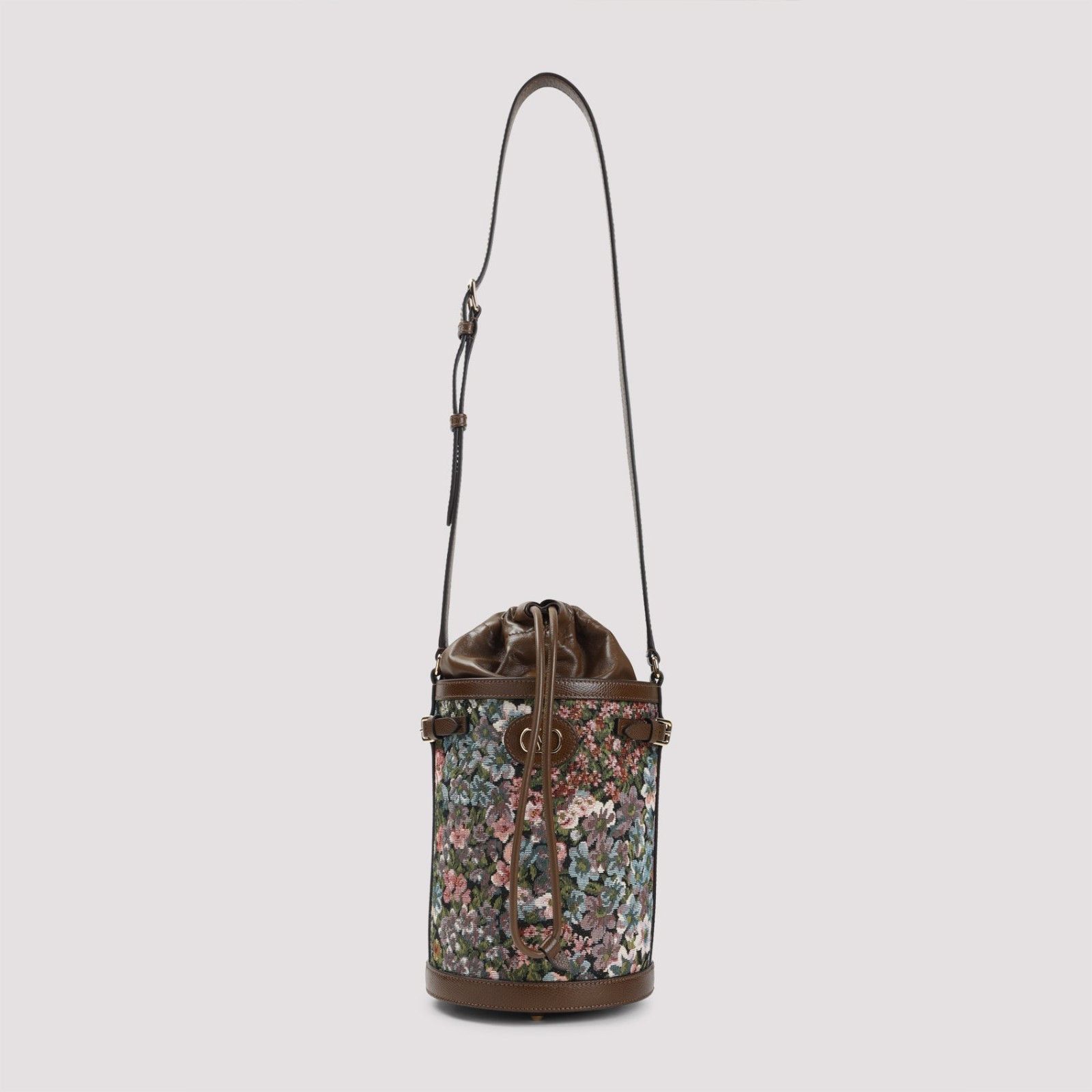 Valentino VALENTINO GARAVANI Flower Brown Cotton Bucket Bag New & Auth Size ONE SIZE - 1 Thumbnail