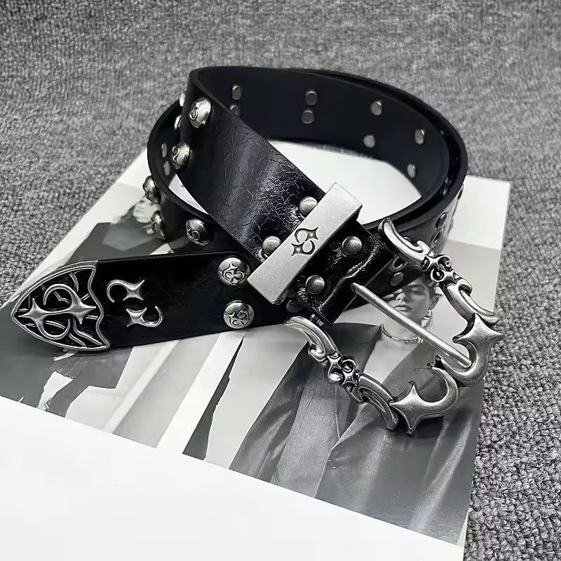 Japanese Brand punk style pu leather belt Size ONE SIZE - 1 Thumbnail