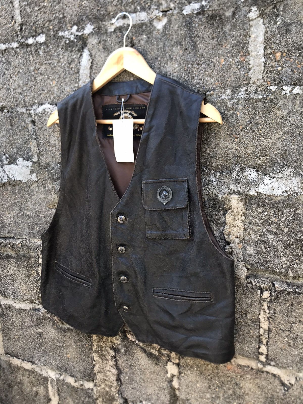 Leather × Universal Studios Vintage Metro Goldwyn Mayer Button Leather Vest Size US L / EU 52-54 / 3 - 3 Thumbnail