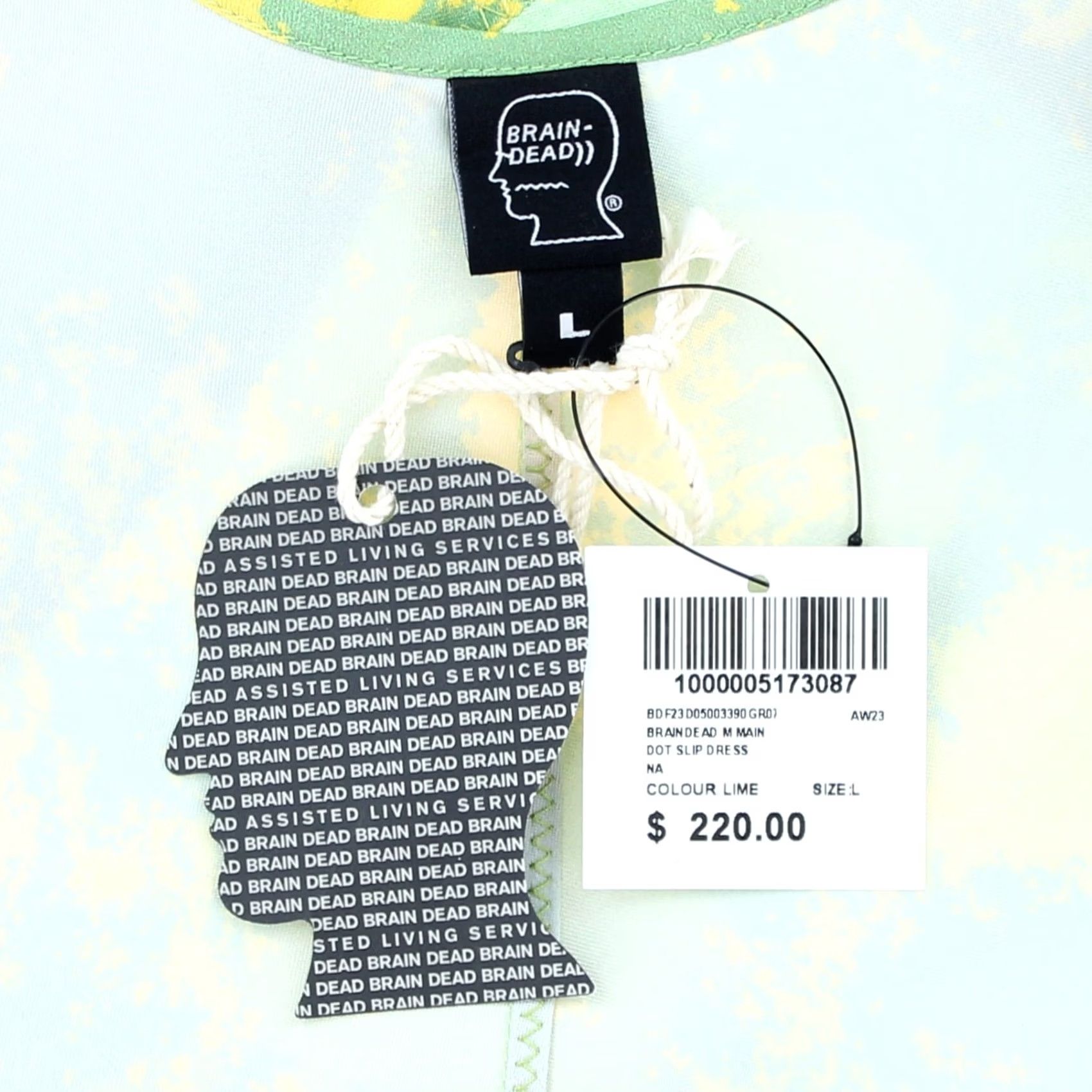 Brain Dead Brain Dead Dot Slip Dress Women’s Midi Slip Dress Lime L Adjustable Straps Sleeveless Spaghetti Neckline Daytime Casual Workwear Size L / US 10 / IT 46 - 7 Thumbnail