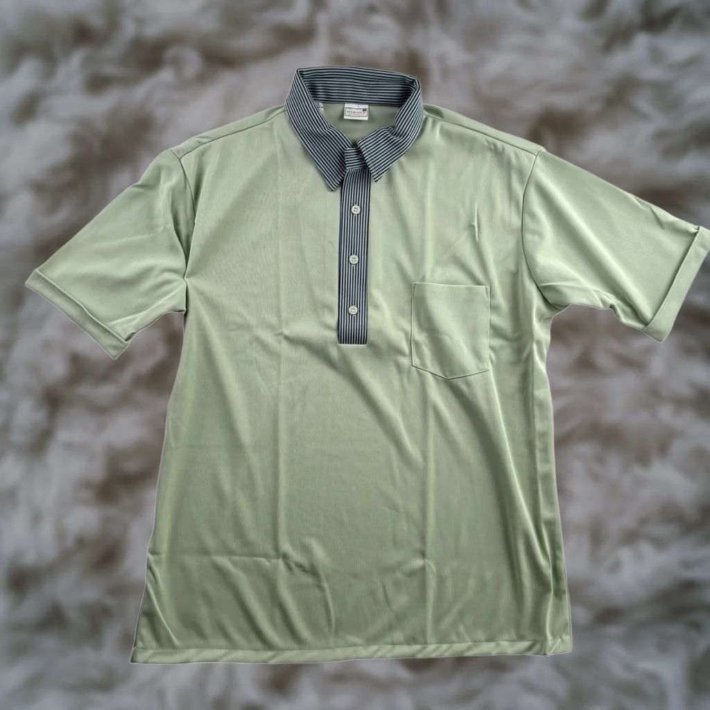 Haband VINTAGE Haband Men’s 1970s S/S Collared Polo Shirt Green 2XL Polo-Style Button-Front Short Sleeve Polyester Mens 1970s Green 2XL 100% Polyester Disco Size US XXL / EU 58 / 5 - 1 Thumbnail