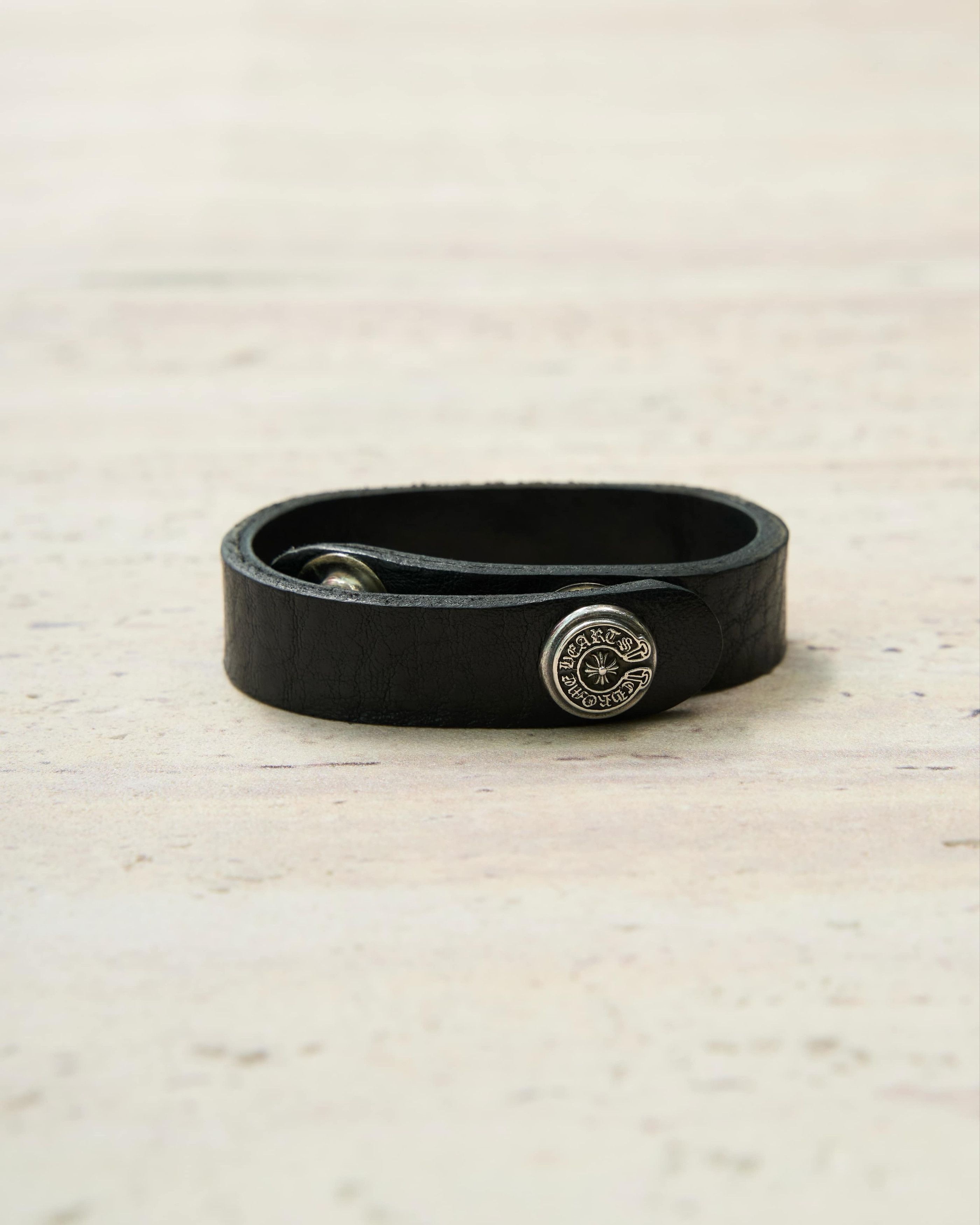 Chrome Hearts Chrome hearts heart plate leather bracelet silver Size ONE SIZE - 5 Thumbnail