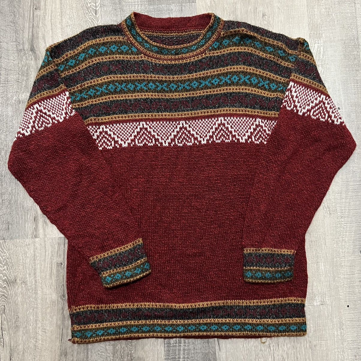 Vintage VTG Alpaca Connection Red Striped Peru Pull Over Sweater Size US S / EU 44-46 / 1 - 1 Thumbnail