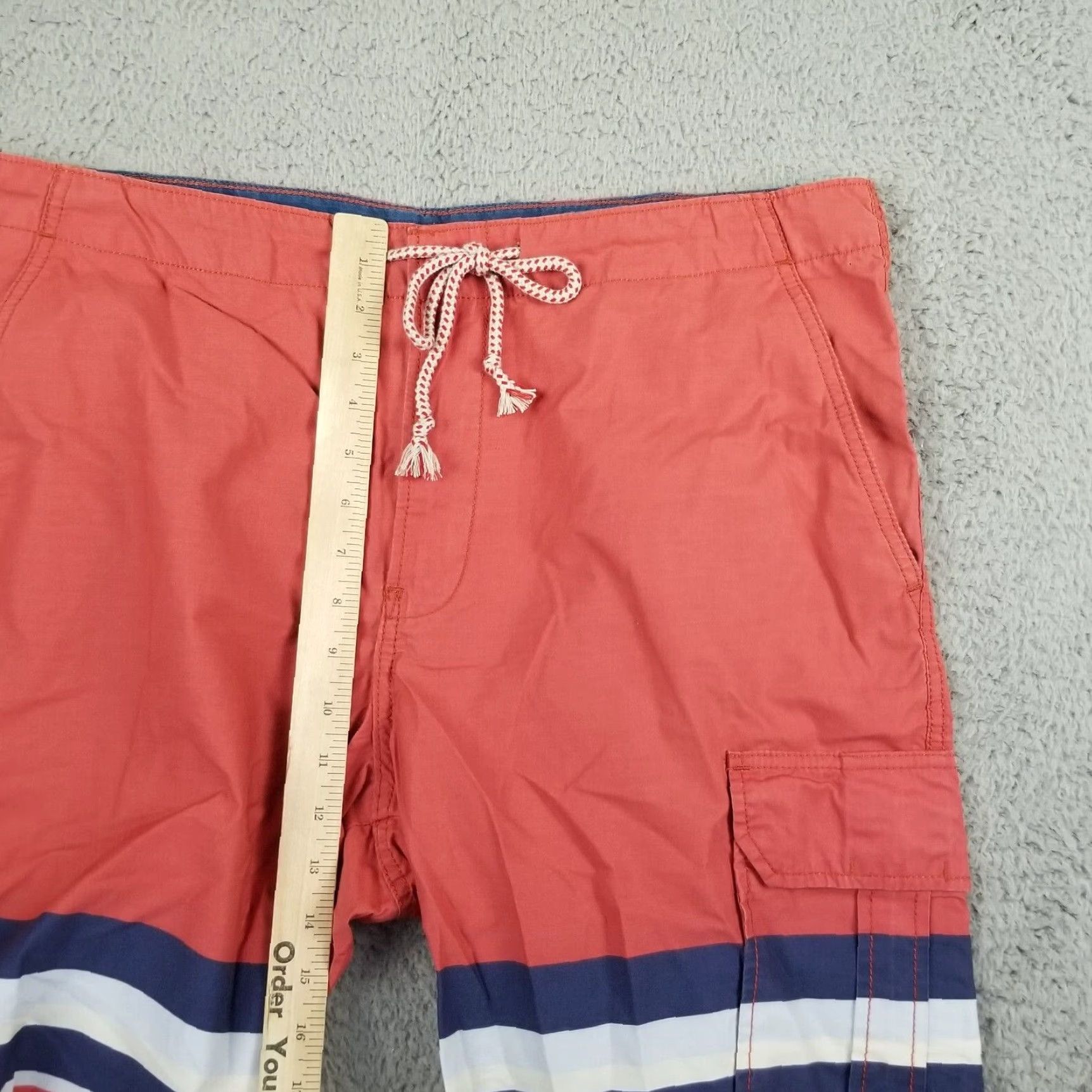 Lucky Brand VINTAGE Lucky Brand Shorts Mens 38 Cargo Summer Red Denim Cotton Flat Front Mens Size US 38 / EU 54 - 6 Thumbnail