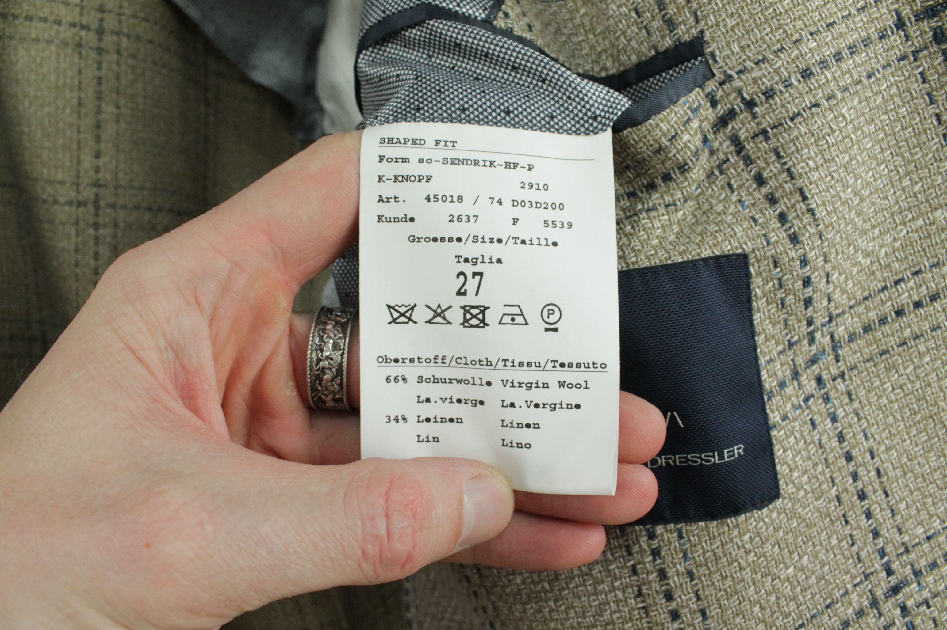 Other Eduard Dressler Knitted Wool Linen Checked Sport Coat Men's Size US L / EU 52-54 / 3 - 12 Thumbnail