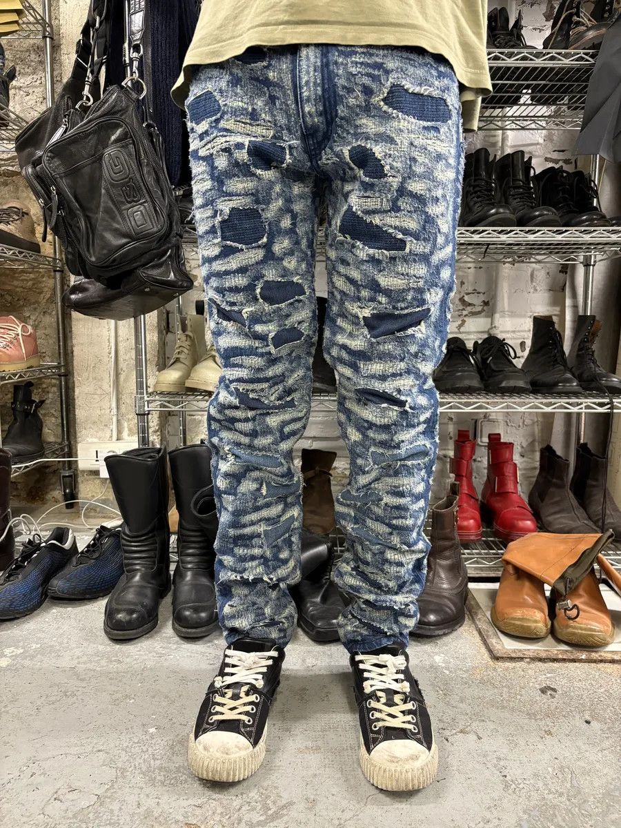 Givenchy AW2023 Givenchy Slim Blue Distressed Boro Denim Jeans Size US 30 / EU 46 - 1 Thumbnail