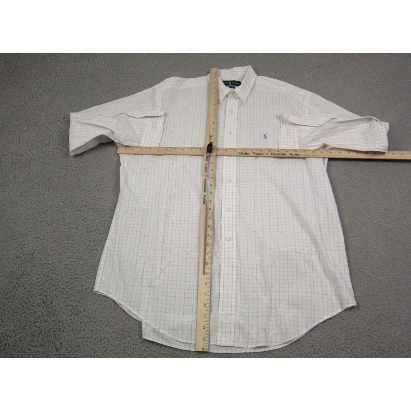Ralph Lauren Ralph Lauren Shirt Adult 17 Button-Down Check Cotton Long Sleeve White Pink Blue Pony Mens 90s Vintage Size US XL / EU 56 / 4 - 7 Thumbnail