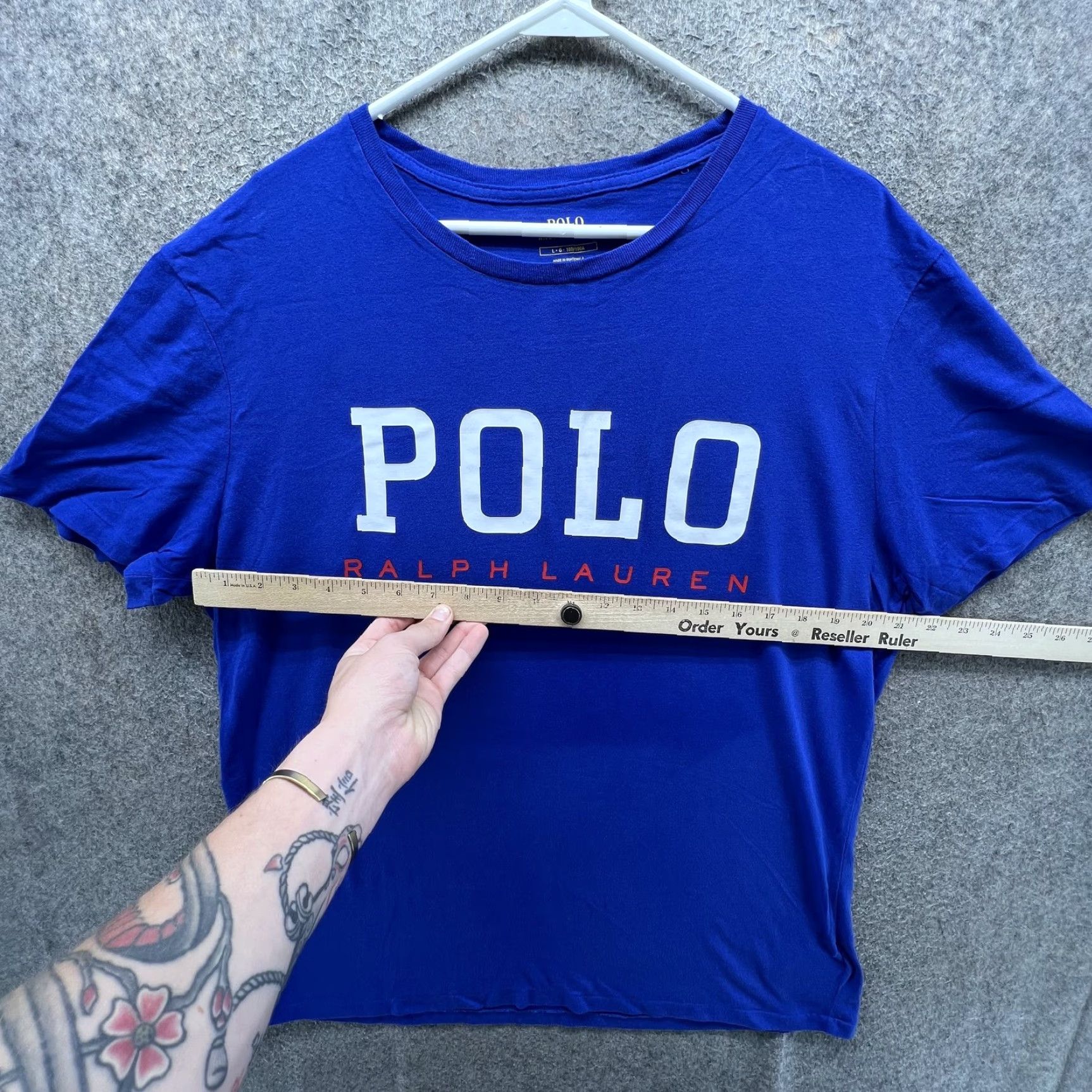 Polo Ralph Lauren Polo Ralph Lauren Shirt Mens Large Blue Polo Logo Graphic Tee Tagless Shirt Size US L / EU 52-54 / 3 - 4 Thumbnail