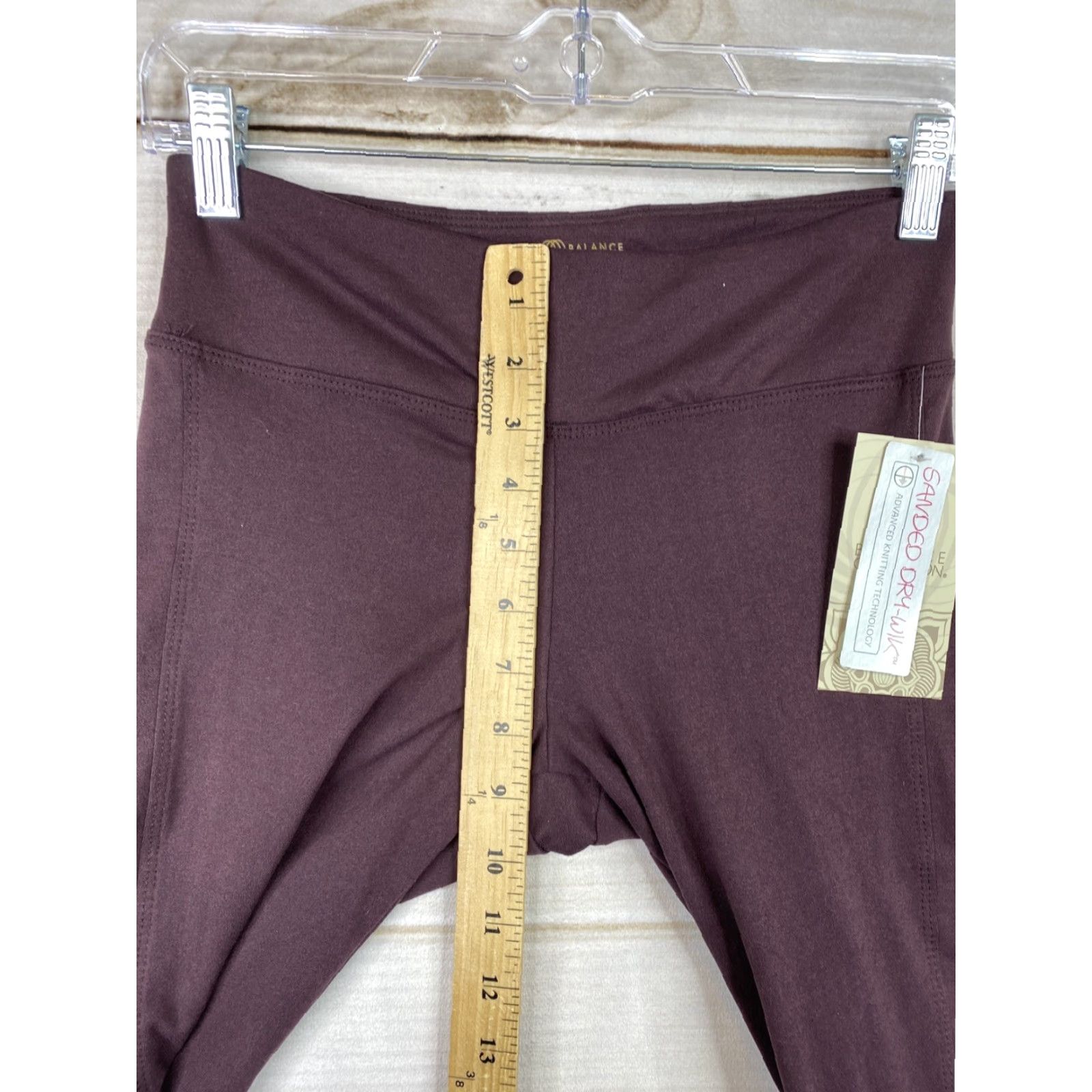 Vintage VINTAGE Balance Collection Leggings Womens S Burgundy Laced Leg Crop Workout Running NWT Size 28" / US 6 / IT 42 - 6 Thumbnail