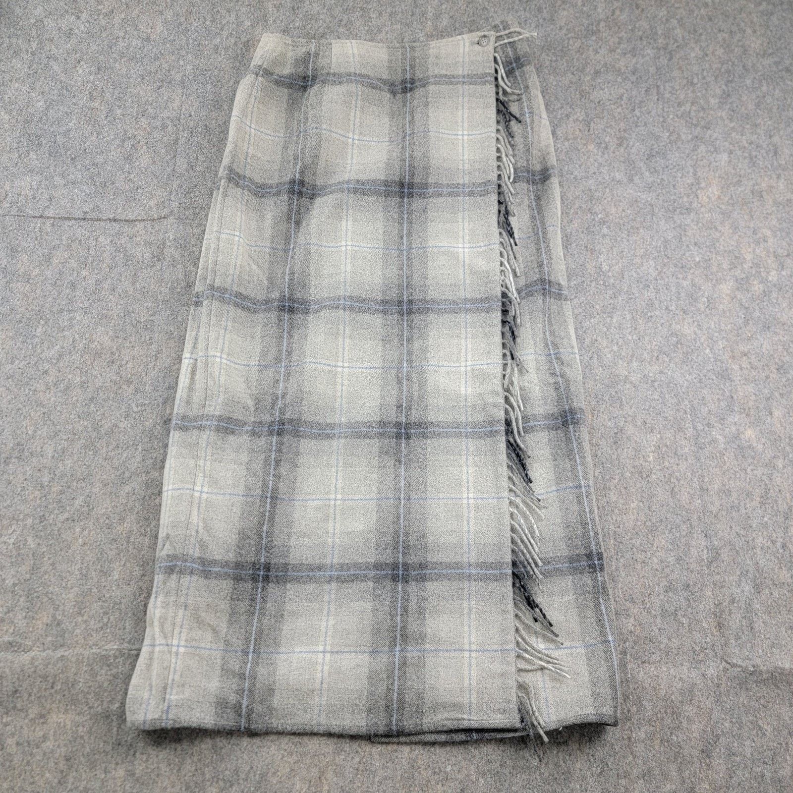 Vintage Liz Claiborne Y2K Windowpane Fringe Maxi Wrap Skirt Size 28" / US 6 / IT 42 - 1 Thumbnail
