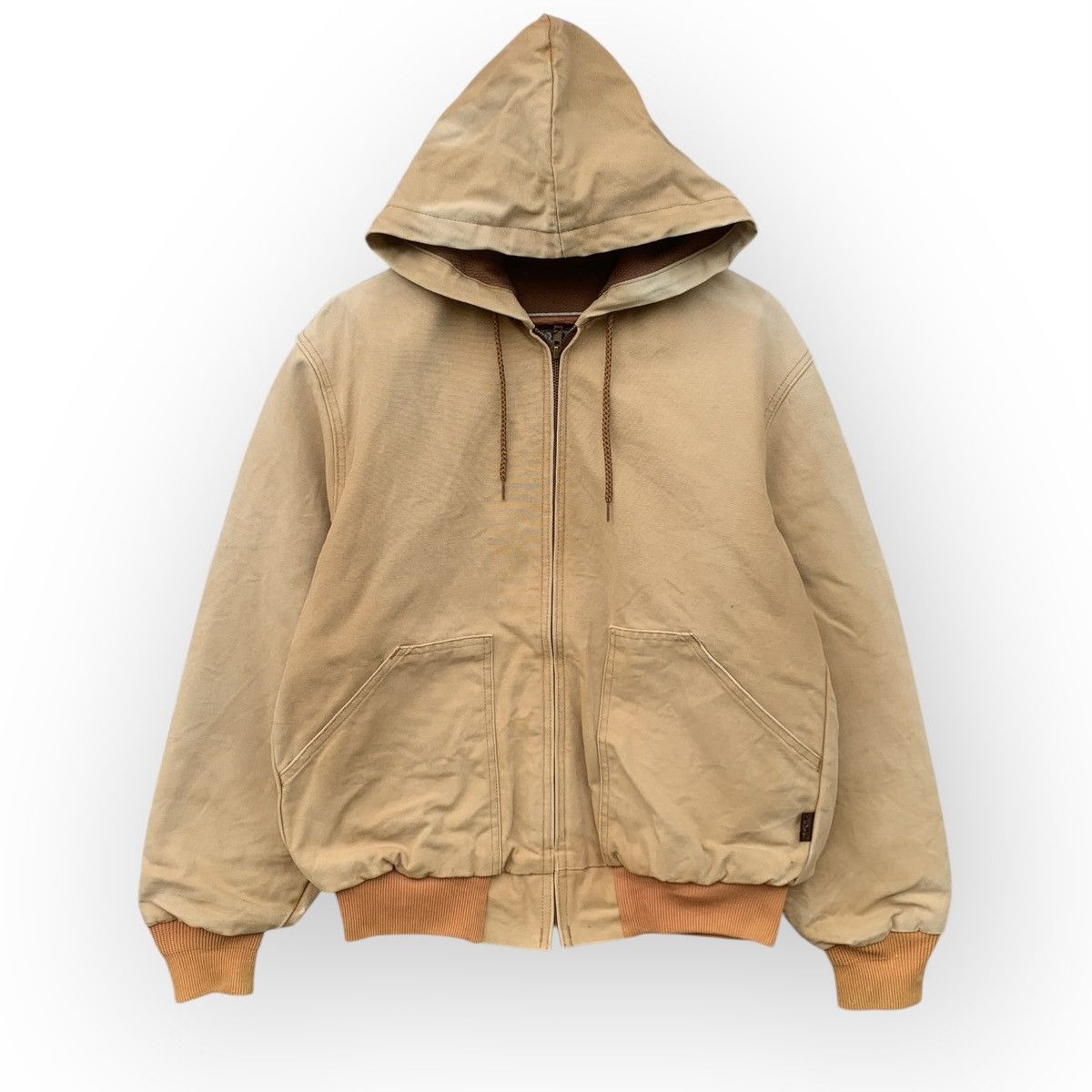 VINTAGE 90s WALLS OUTDOOR WORK CANVAS HOODIE ZIPPER JACKET