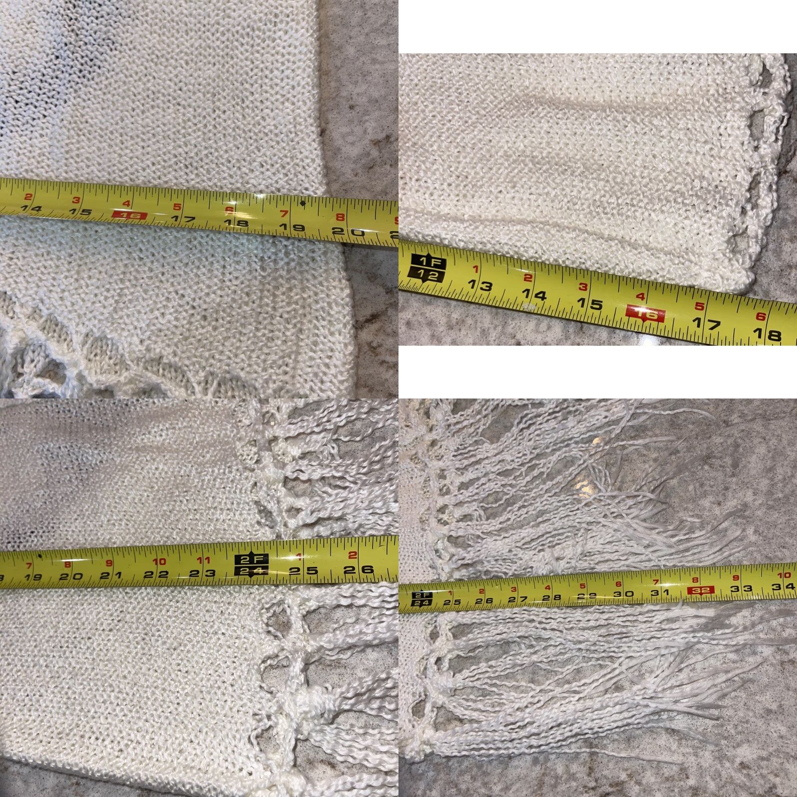 Vintage Havana VINTAGE Vintage Havana Sweater Women M Ivory Anchor Fringe Hem Knitted Open-Knit V-Neck Hooded Pullover Casual Boating Sailing - Mens? Size M / US 6-8 / IT 42-44 - 11 Thumbnail
