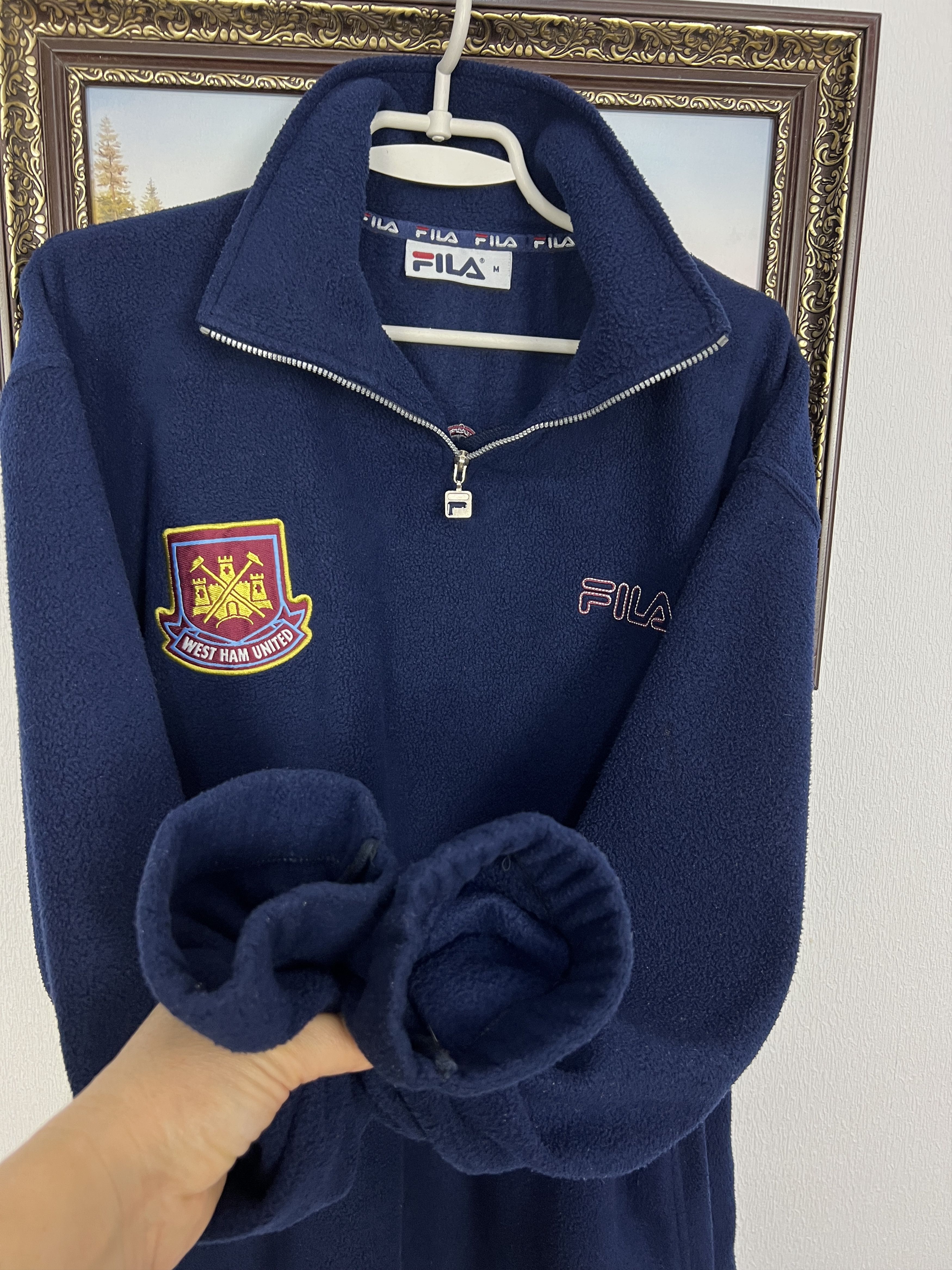 Fila Vintage West Ham United Football Fleece Jacket Soccer Track Size US M / EU 48-50 / 2 - 6 Thumbnail