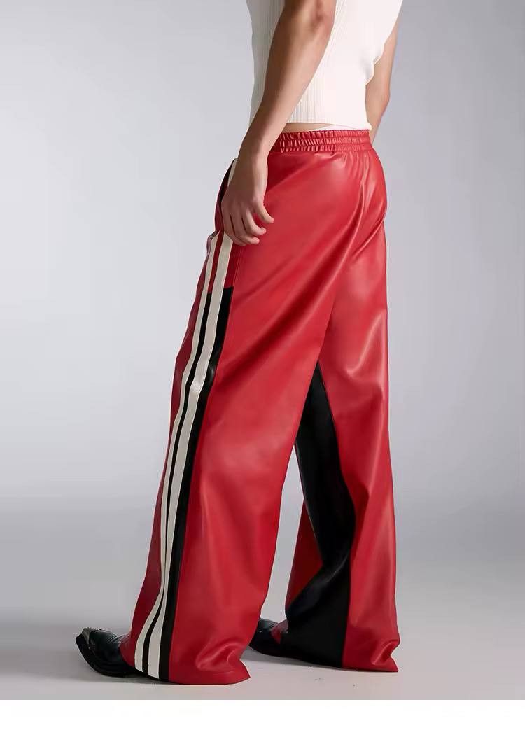 Japanese Brand × Vintage leather wide pants with an elastic waist. Size US 36 / EU 52 - 5 Thumbnail