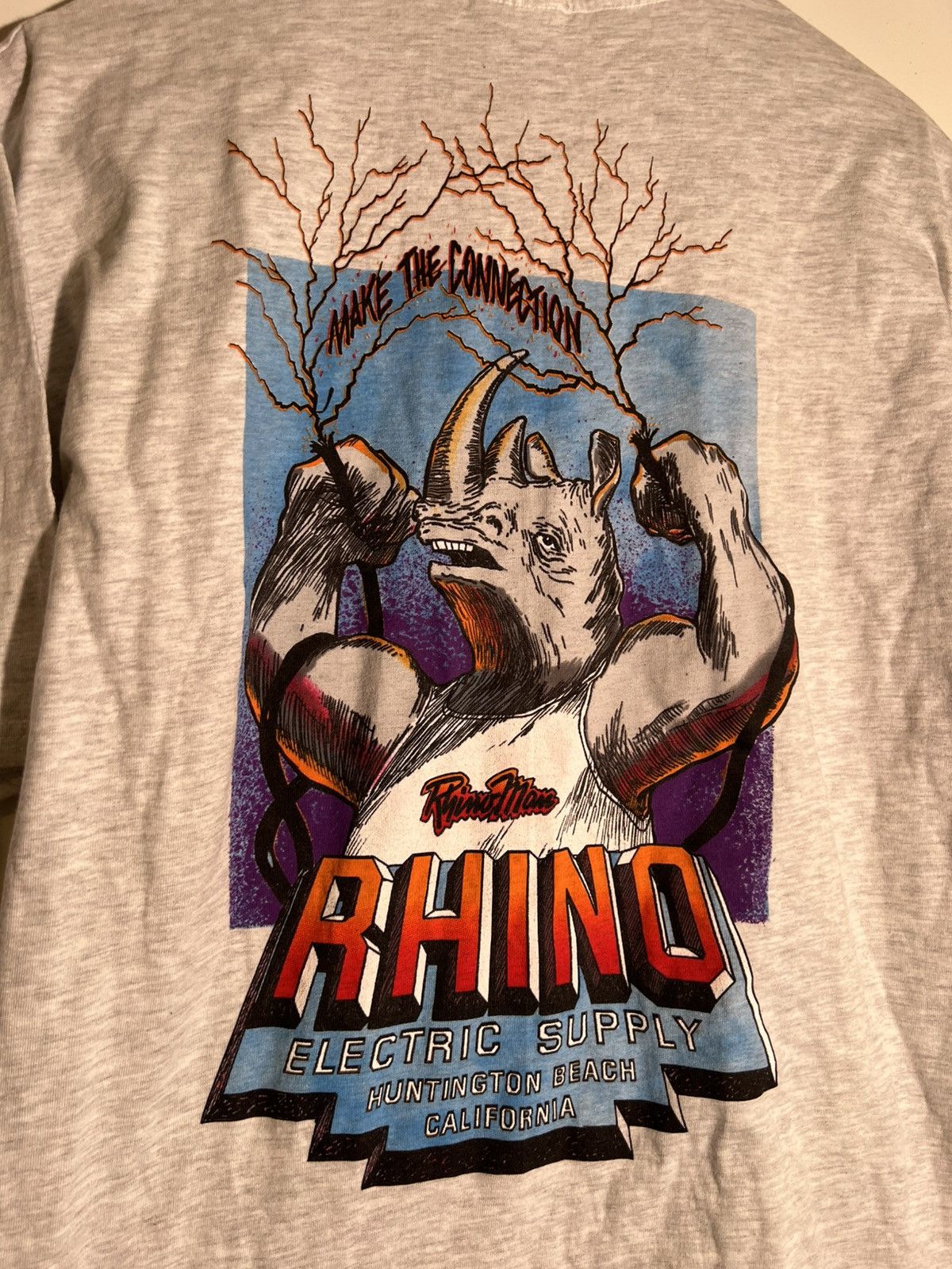 Vintage 90’s VTG Vintage Rhino Electric Supply Retro Streetwear Tee Size US L / EU 52-54 / 3 - 3 Thumbnail