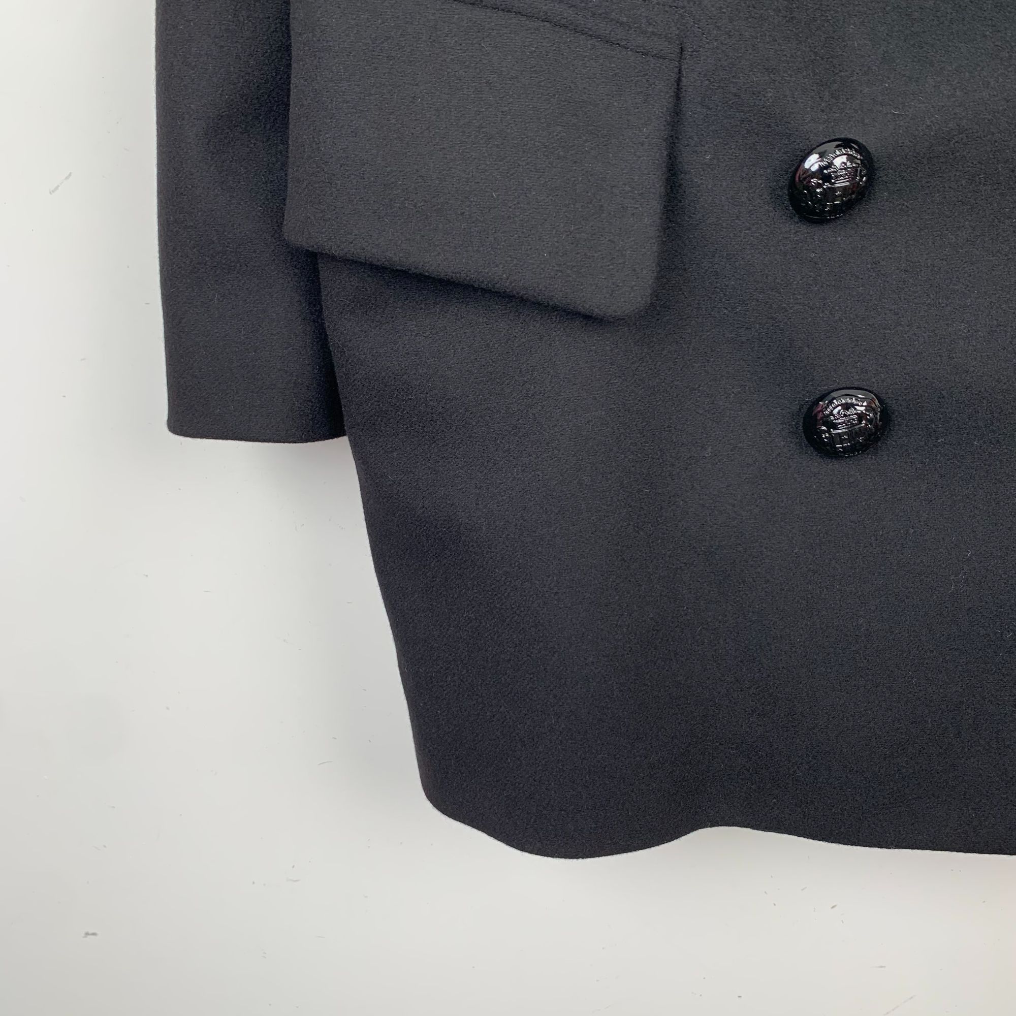 Burberry Burberry Womens Black Double-Breasted Wool Coat Size 4/6 New Size S / US 4 / IT 40 - 7 Thumbnail
