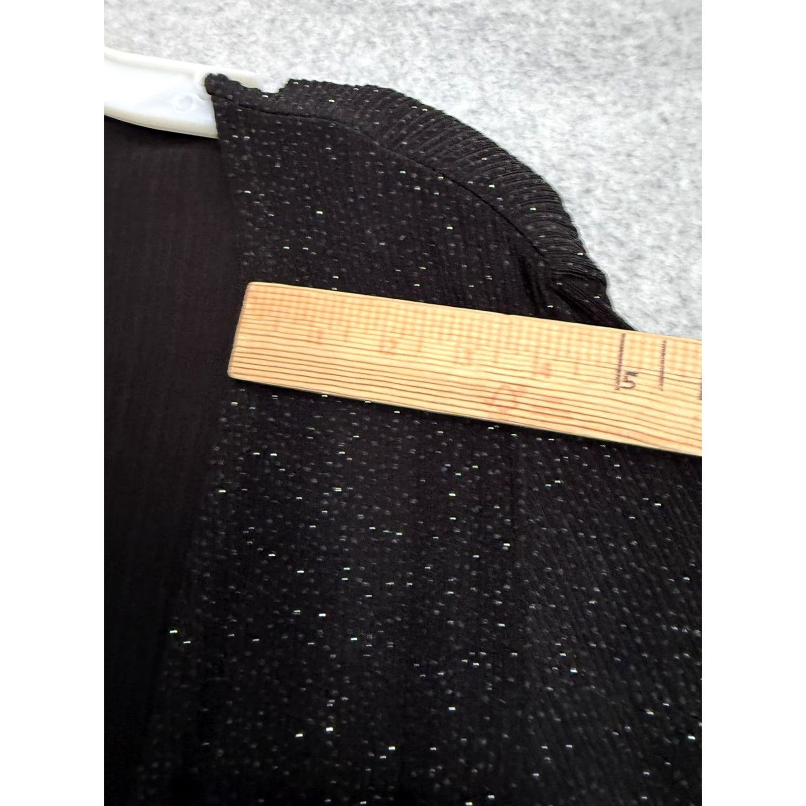 Vintage VINTAGE Cardigan Sweater Womens XL Black Glitter Open Front Knit Evening Longline Duster Size XL / US 12-14 / IT 48-50 - 3 Thumbnail