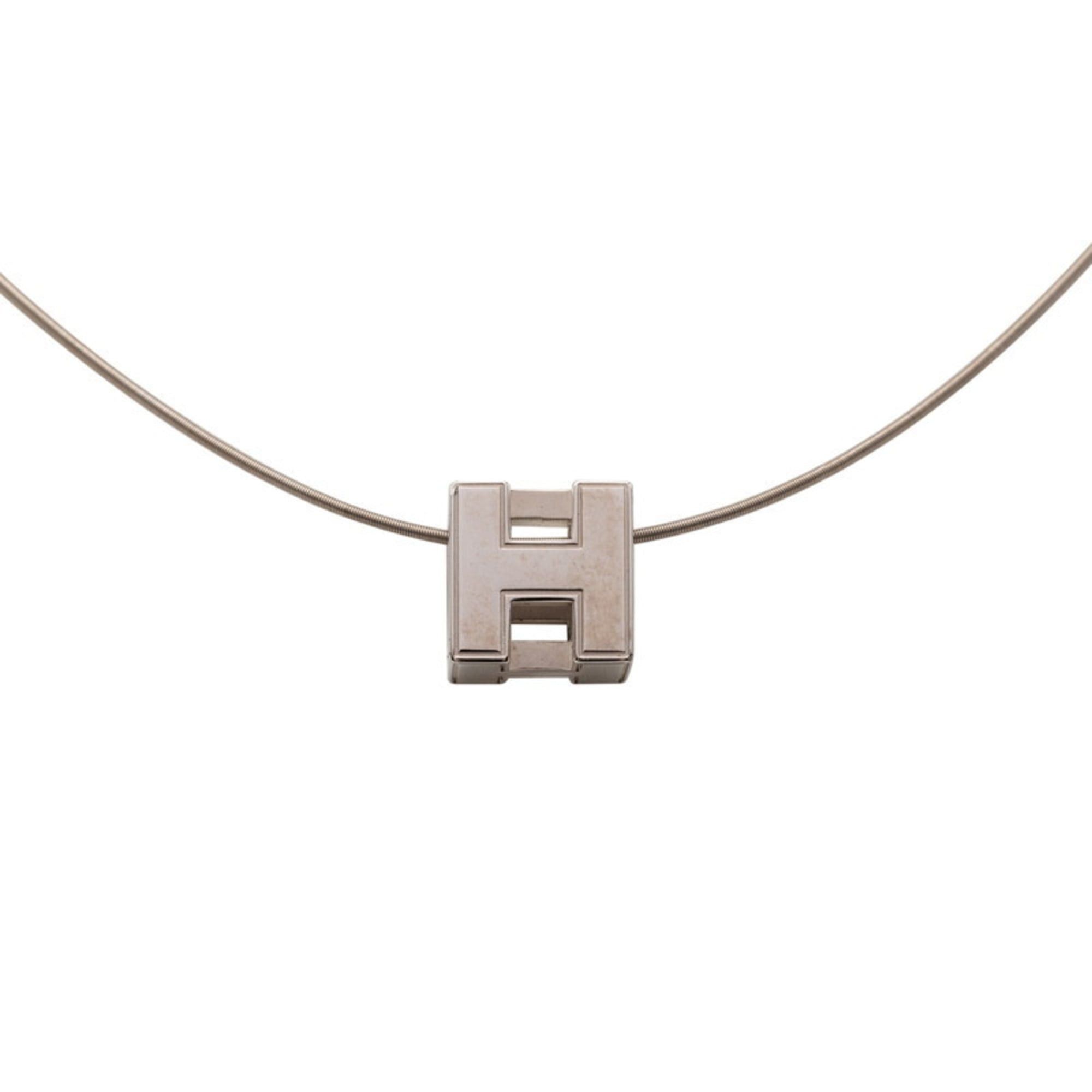 Hermes Hermes Cage d'H H-Cube Necklace, Silver Metal, Women's Size ONE SIZE - 1 Thumbnail