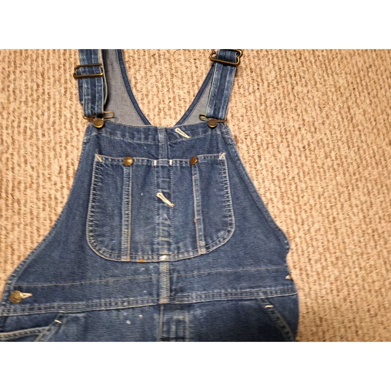 Denime Vintage Roebuck & Co. Denim Carpenter Jeans Overalls 90s Distressed Dark Blue 40 Mens Regular 40s Paint Size US 40 / EU 56 - 4 Thumbnail