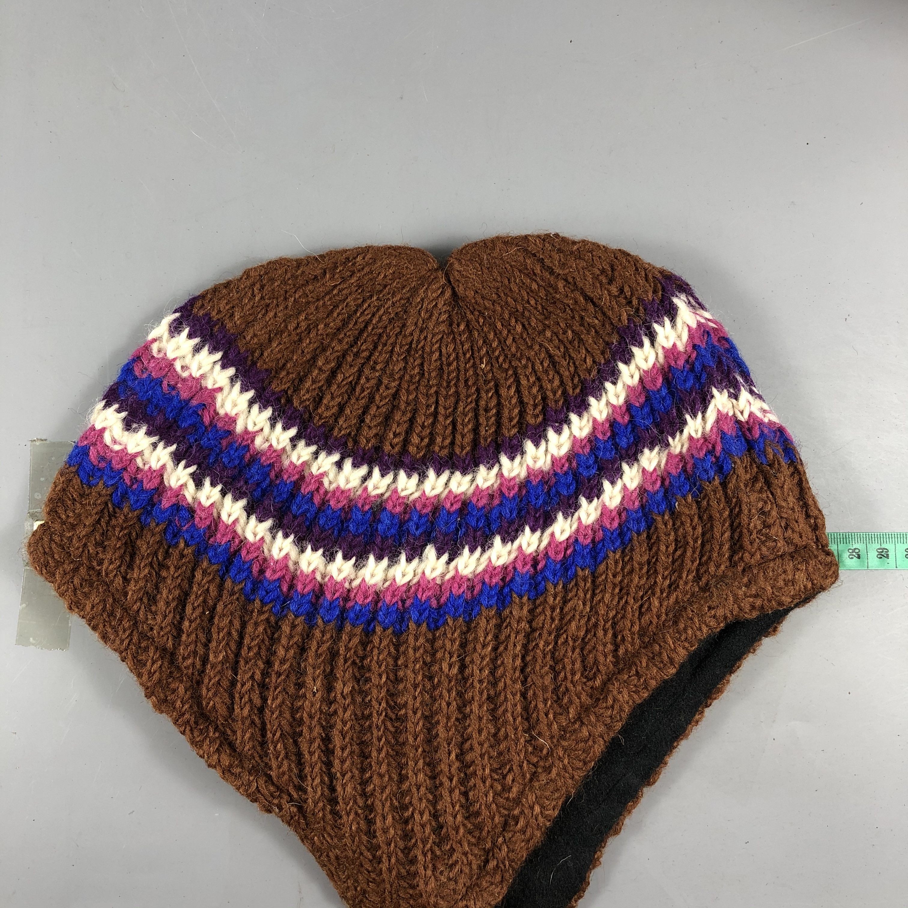 Japanese Brand Stripe Knit Earflap Beanie Size ONE SIZE - 3 Thumbnail
