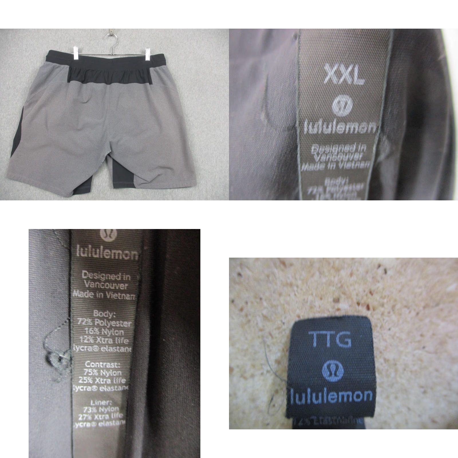 Lululemon Lululemon Shorts Mens 2XL Gray Black Lined Athletic Training Drawstring Pockets Size US 39 - 8 Thumbnail