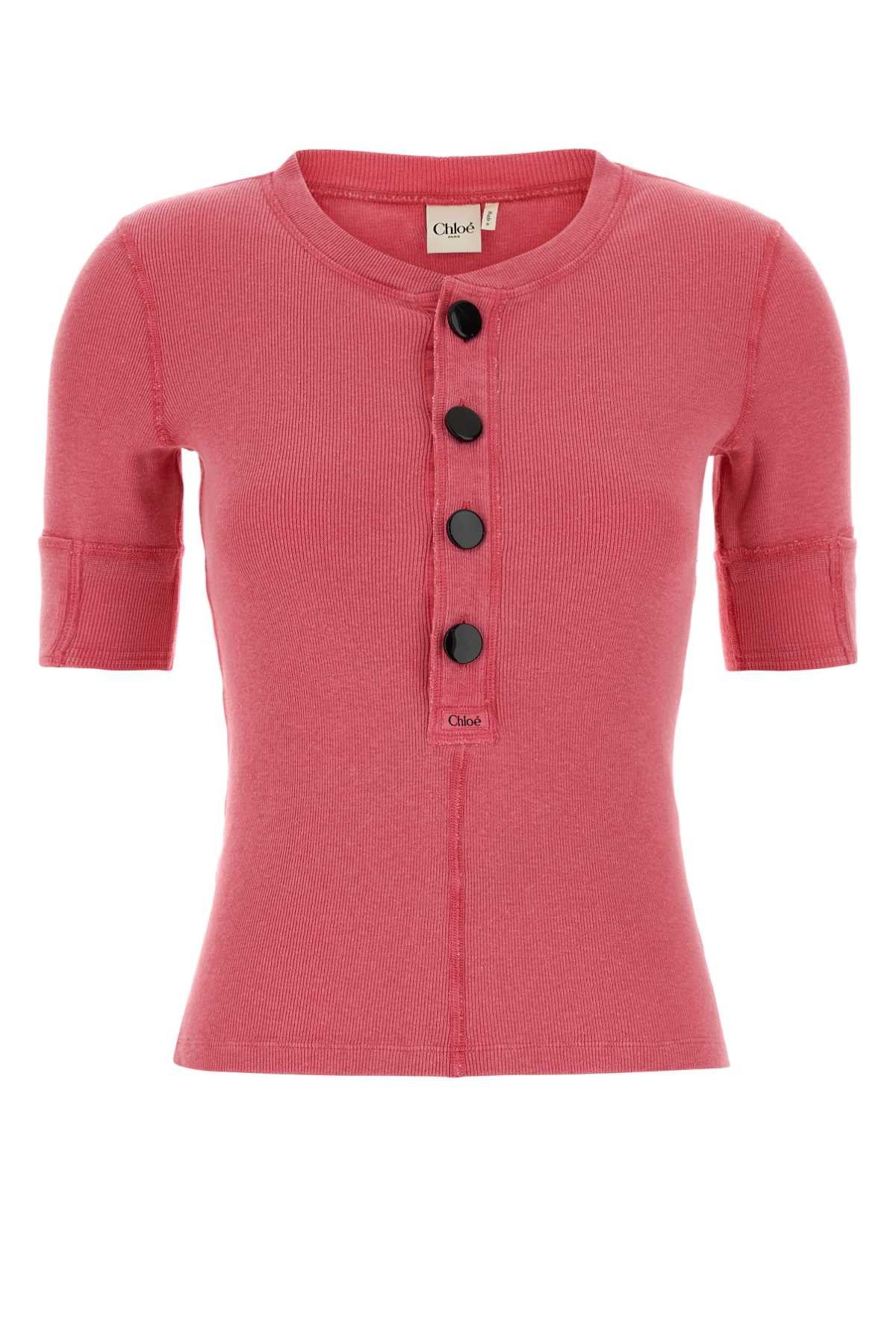 Chloe Pink Cotton Top Size XS / US 0-2 / IT 36-38 - 1 Thumbnail