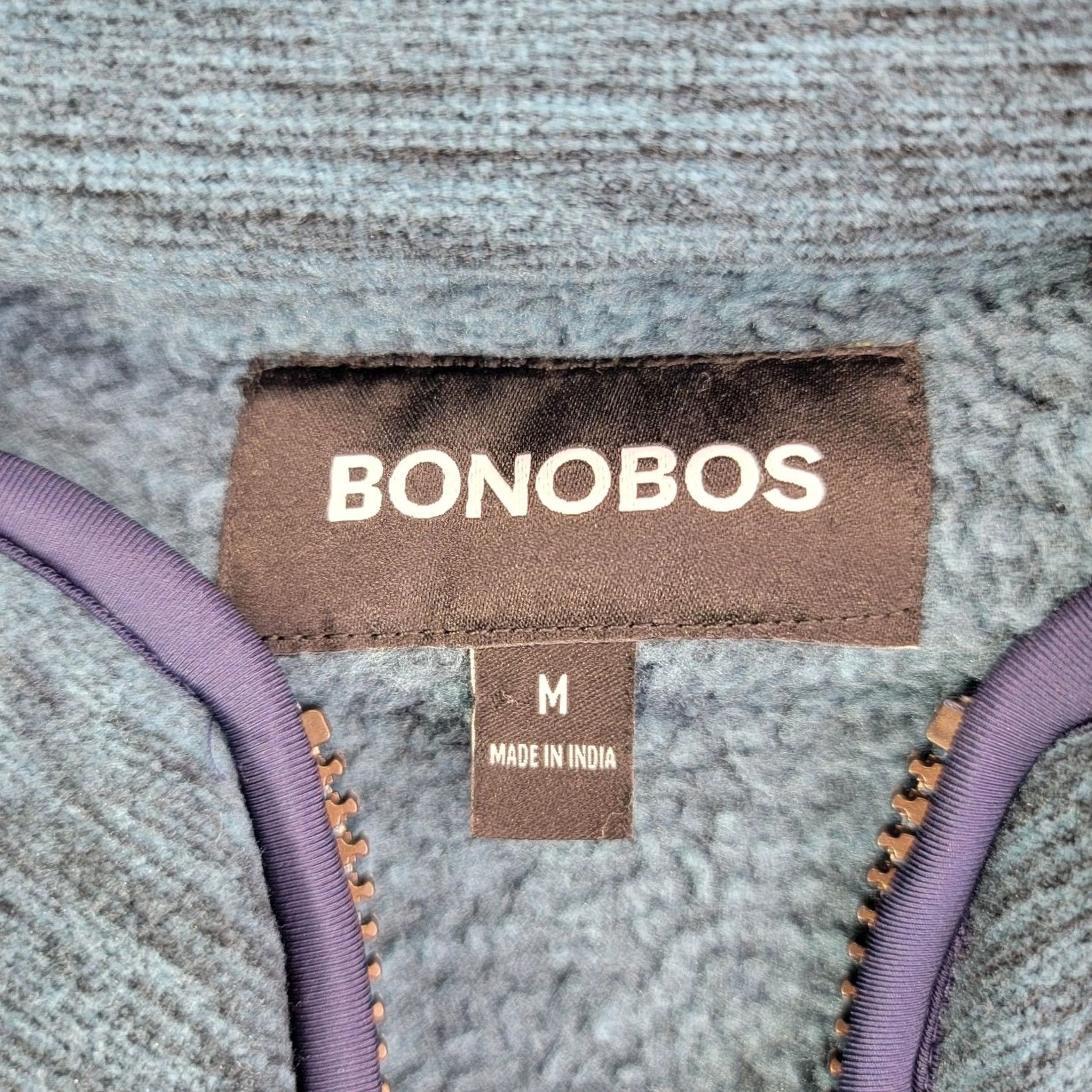 Bonobos Bonobos Sweatshirt Mens M Blue Mock Neck Half Zip Pullover Fleece with Pockets Logo Size US M / EU 48-50 / 2 - 2 Thumbnail