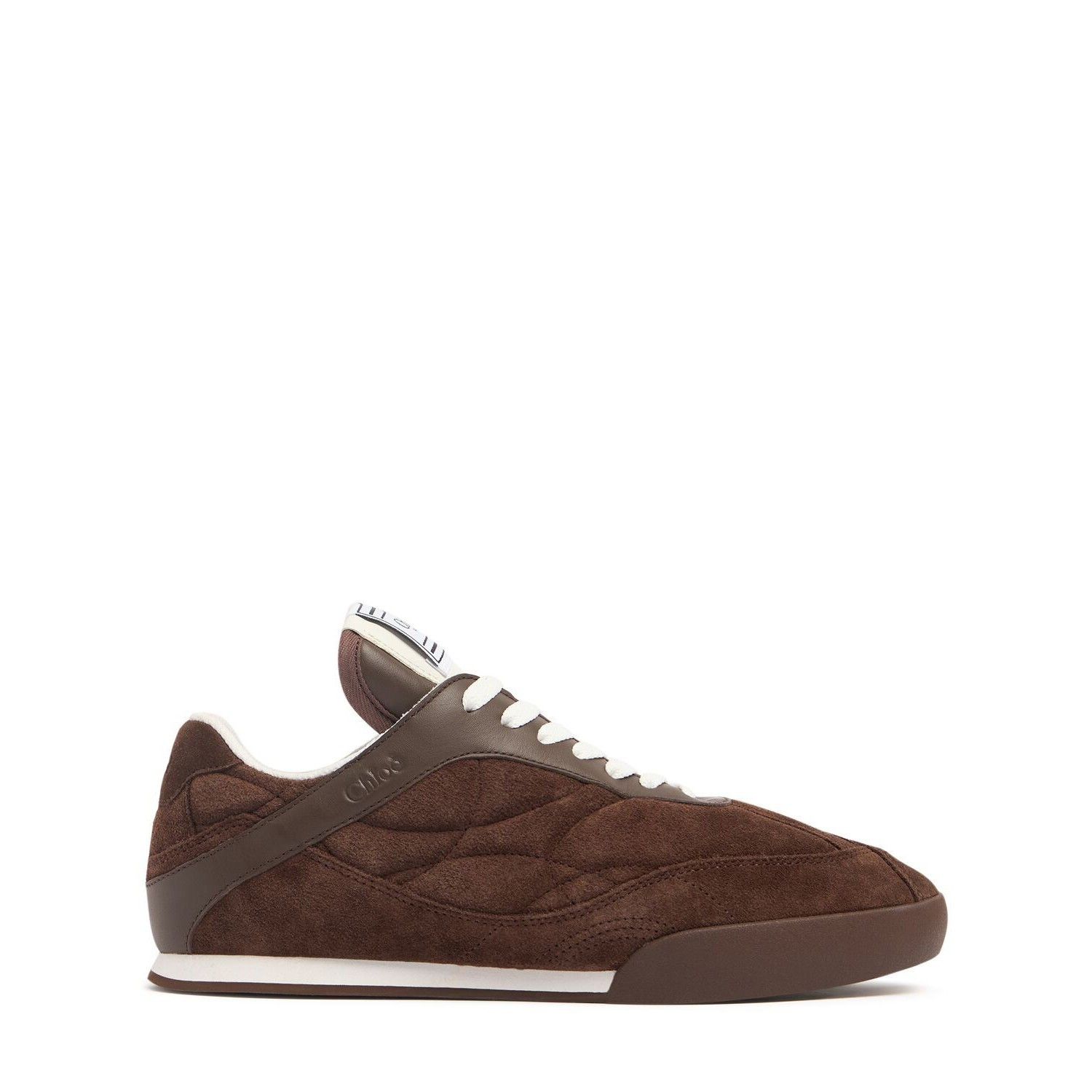Chloe Kick Lace-Up Low Dark Brown Suede Sneakers New & Authe