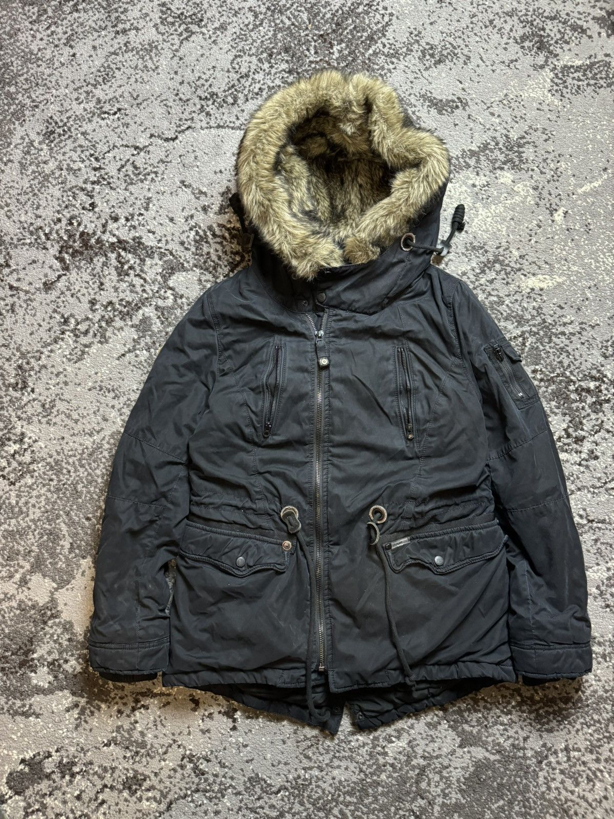 Vintage × khujo Vintage Y2K Khujo Asymmetrical Fur Hood Avantgarde Jacket Size US M / EU 48-50 / 2 - 1 Thumbnail