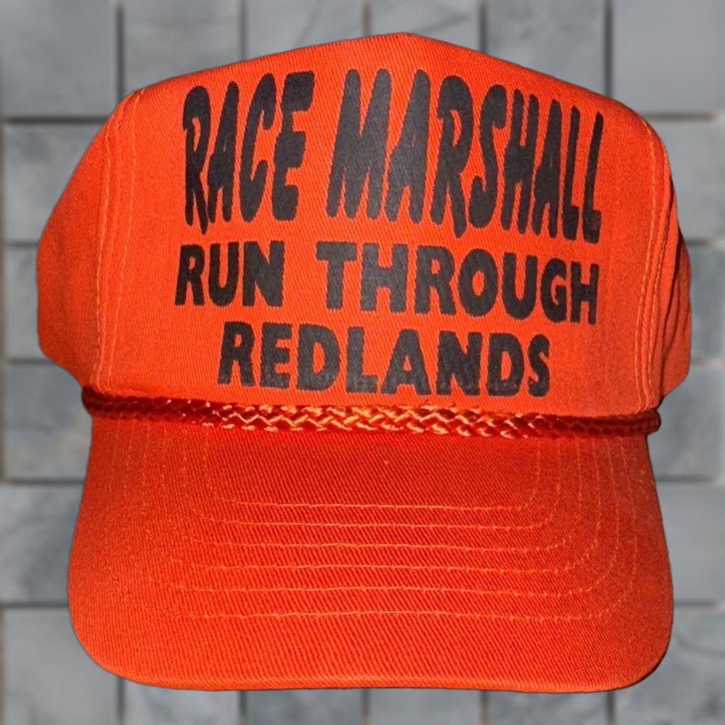 Vintage VINTAGE Race Marshal “Run Through Redlands” Snapback Hat Orange Size ONE SIZE - 1 Thumbnail