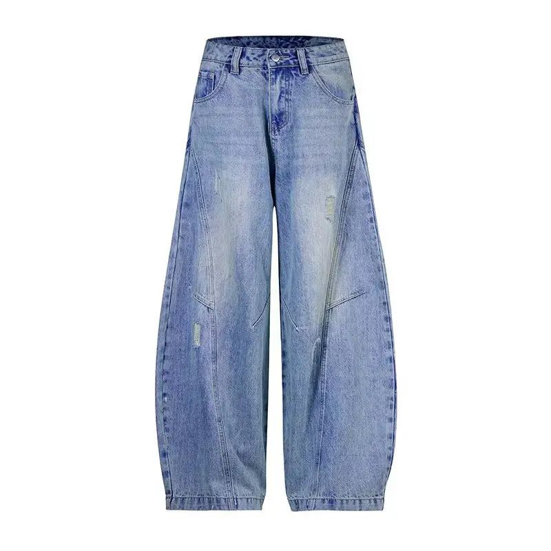 Japanese Brand Retro loose washed wide leg jeans Size US 32 / EU 48 - 5 Thumbnail