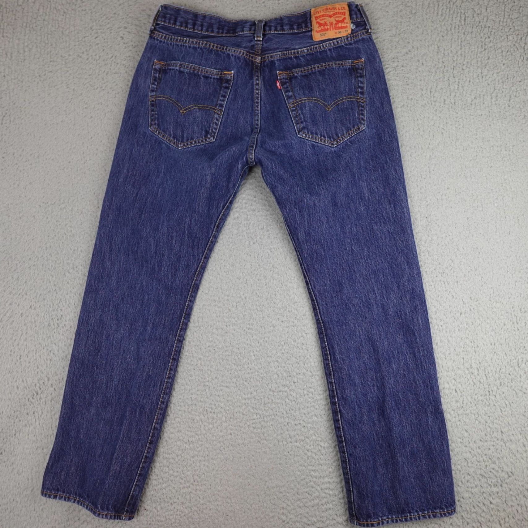 Levi's Levi's 501 Jeans Mens 36X32 Blue Denim Dark Wash Button Fly Red Tab Jeans 501 Regular Fit Size US 36 / EU 52 - 2 Thumbnail