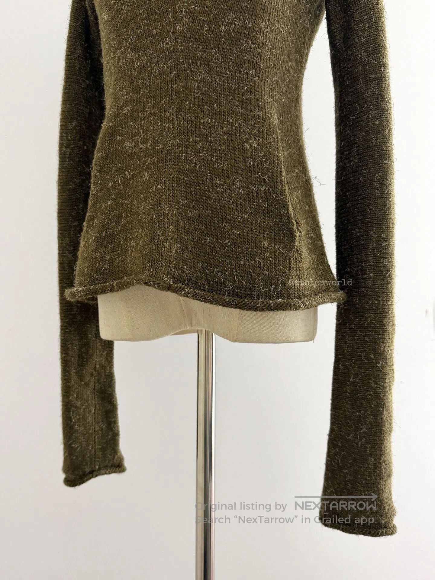 Y's Green Knitted Roll Neck Top with Pockets. Size M / US 6-8 / IT 42-44 - 7 Thumbnail