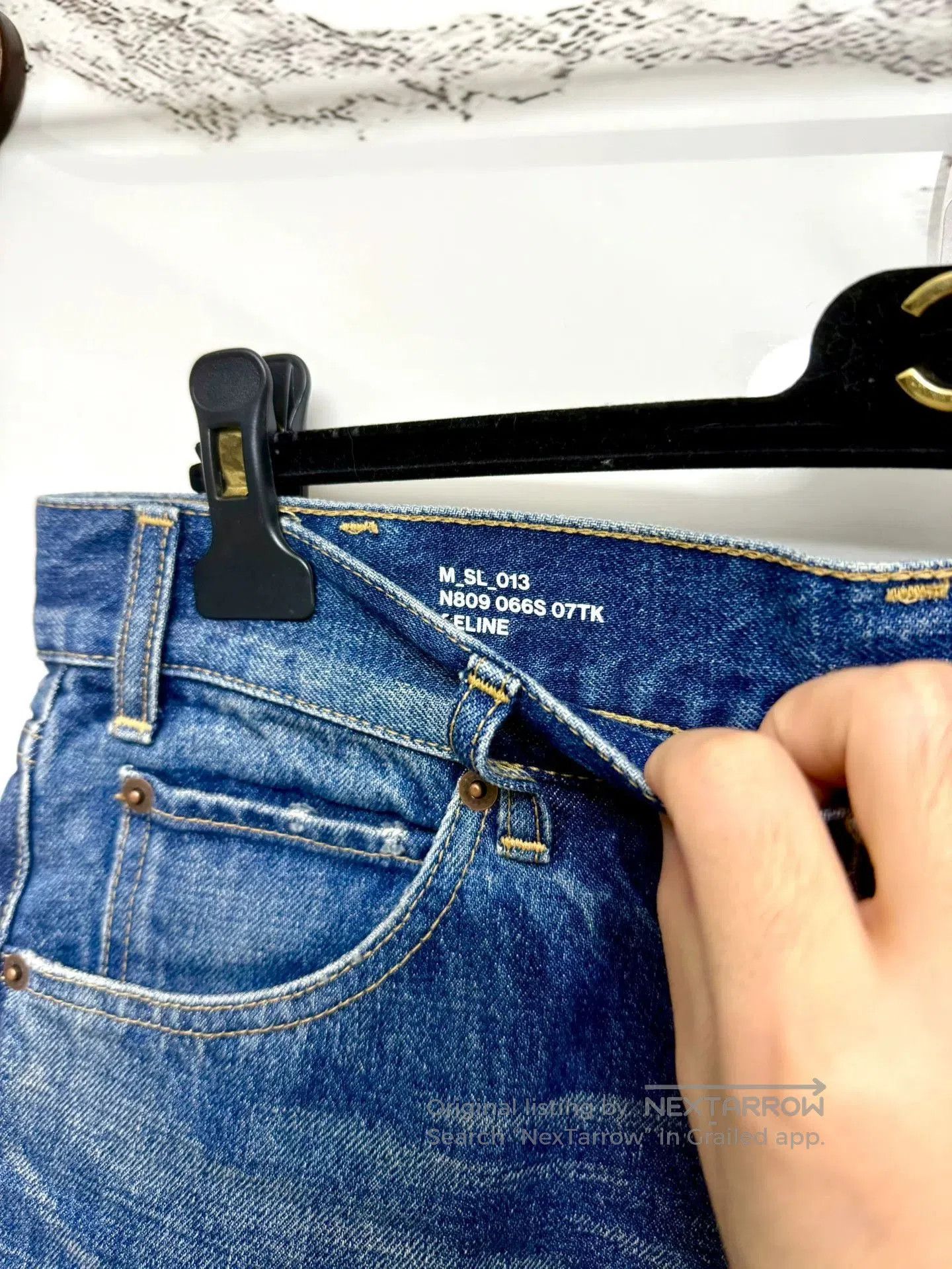 Celine celine dark blue distressed denim pants. Size US 31 - 3 Thumbnail