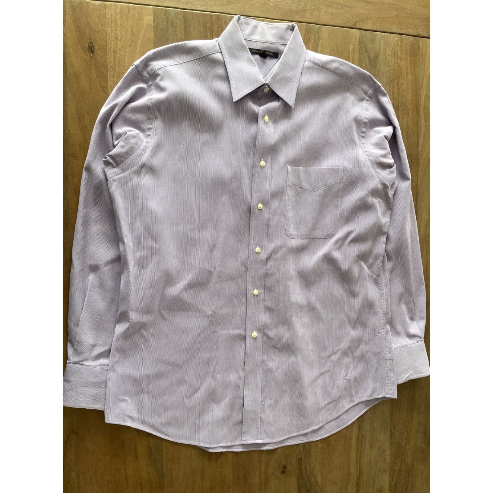 Tommy Hilfiger Tommy Hilfiger Shirt Mens L Purple Pinstripe Long Sleeve Button Up MINT Size US L / EU 52-54 / 3 - 2 Thumbnail