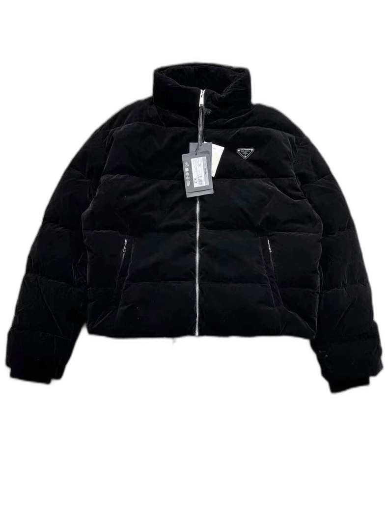 Prada prada black velvet puffer jacket Size US L / EU 52-54 / 3 - 1 Thumbnail