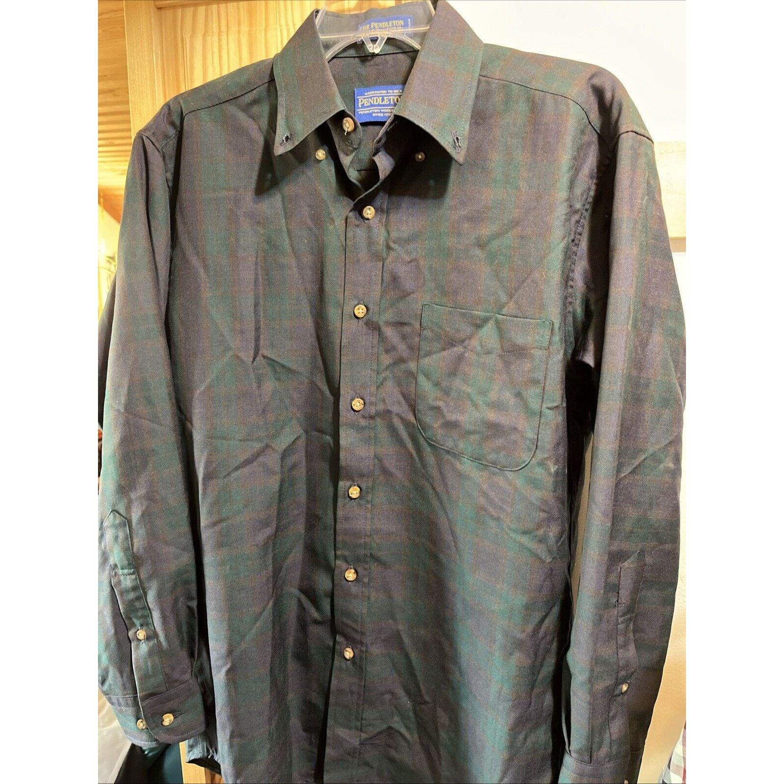 Pendleton Pendleton Black Watch Tartan Green Plaid Men’s Shirt S Wool Size US S / EU 44-46 / 1 - 8 Thumbnail